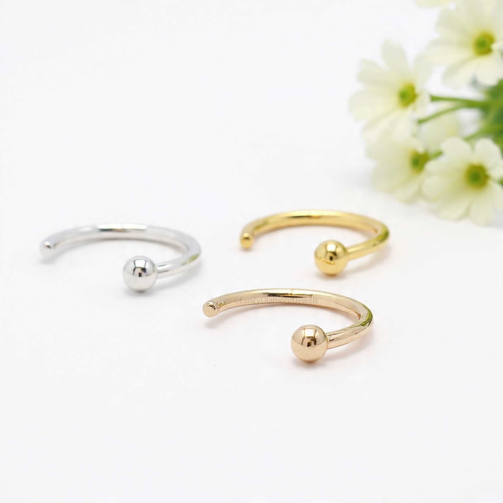 Nose Ring Hoop Tragus Hoop Helix Hoop Small Tiny Nose Ring Simply Sweet Nose Ring Rose Gold Sterling Silver Nose Stud FD489