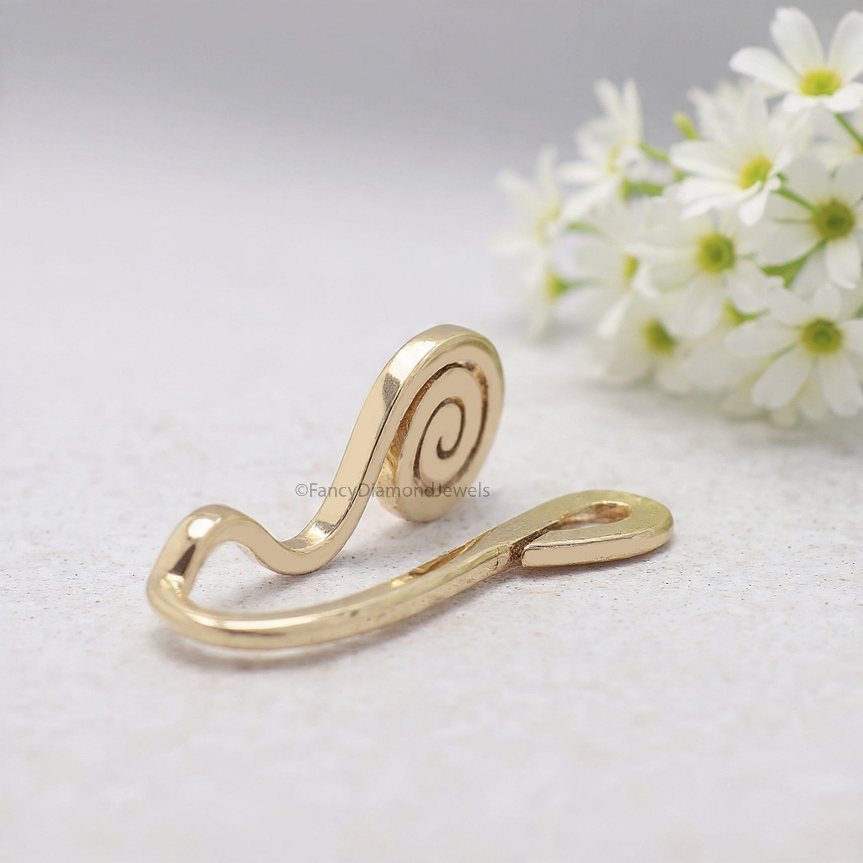 Nose Cuff Clip on Nose Cuff Sterling Silver 14K Yellow or Rose Gold Filled Spiral Non Pierced Nose Ring sterling silver Nose Jewelry FD499