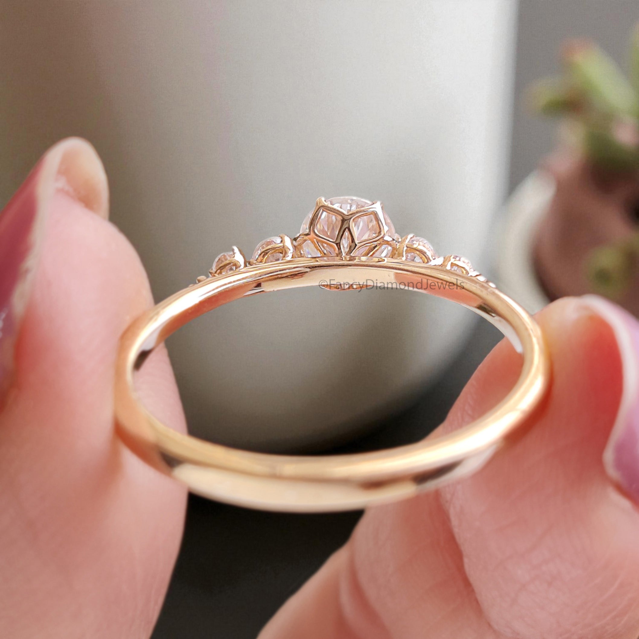 0.35 CT Round Lab Grown Diamond Promise Ring Round Diamond Set in Claw Prongs Ring Multi Diamond Engagement Ring for Women FD456