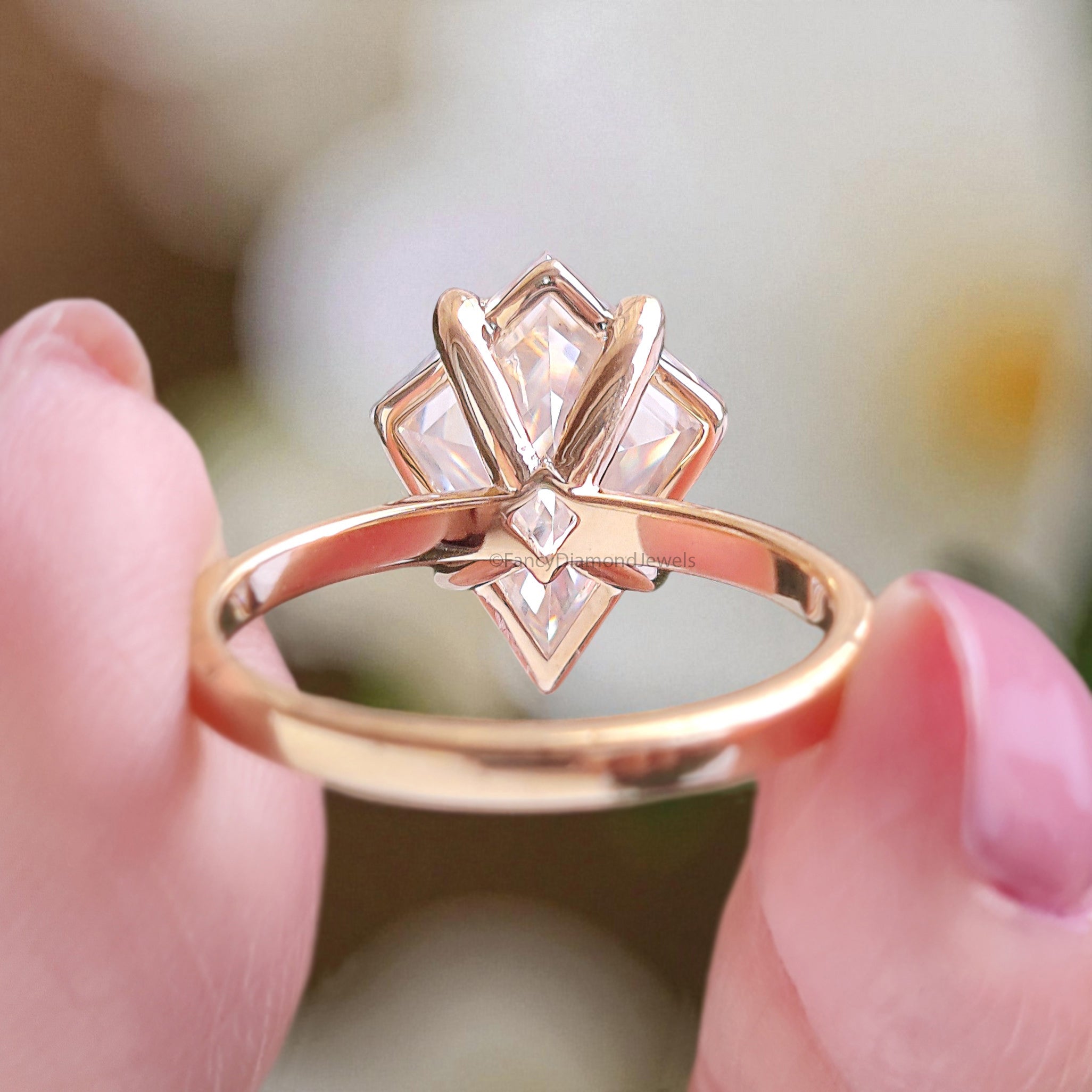 4.30 CT Kite Brilliant Cut Moissanite Engagement Ring Prong Set Ring Kite Solitaire Ring Wedding Ring Yellow Gold Ring Gift For Her FD454