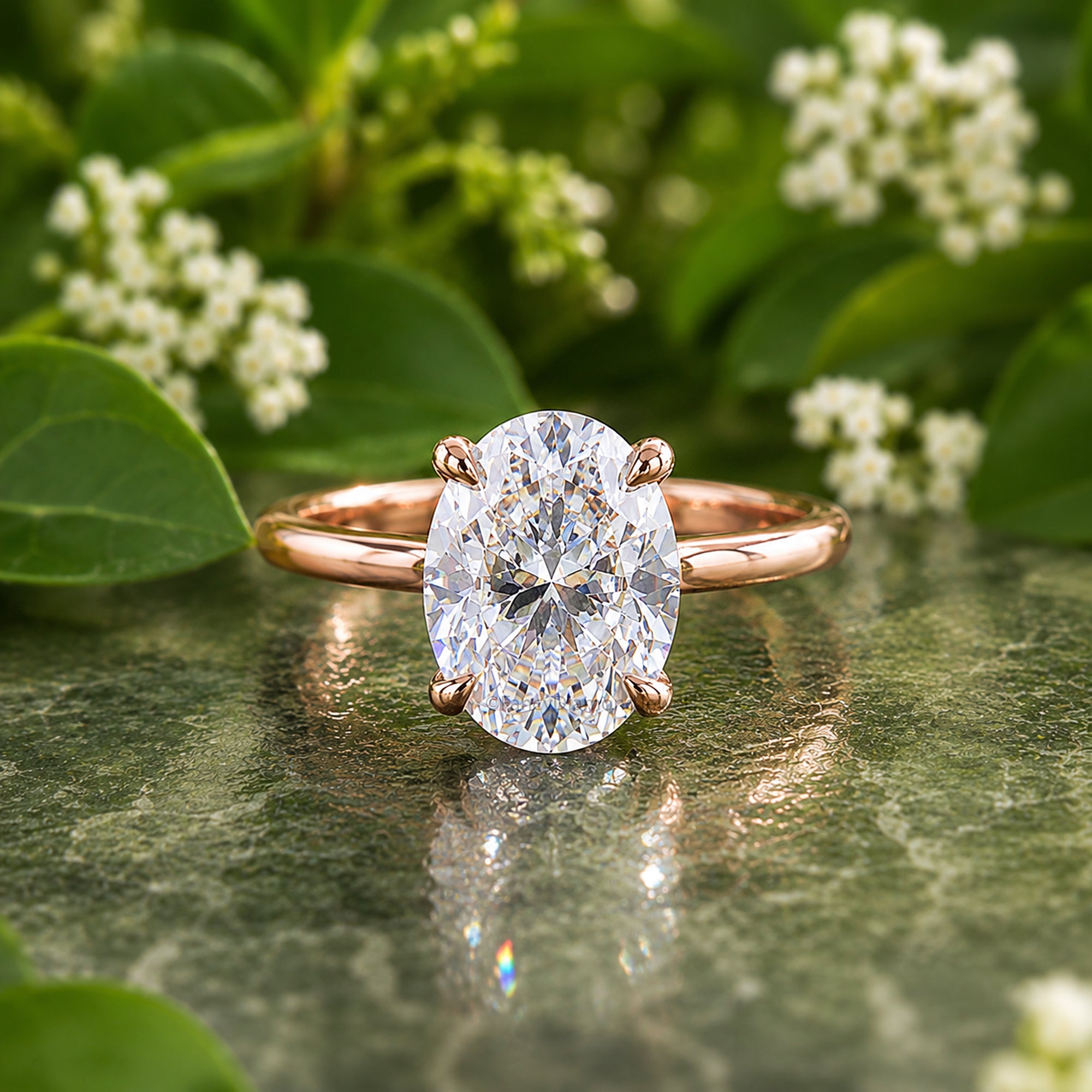 Oval Moissanite Engagement Ring for Women, Solitaire Wedding Ring, Anniversary Gift for Her, Proposal Ring, Minimalist Bridal Jewelry FD06
