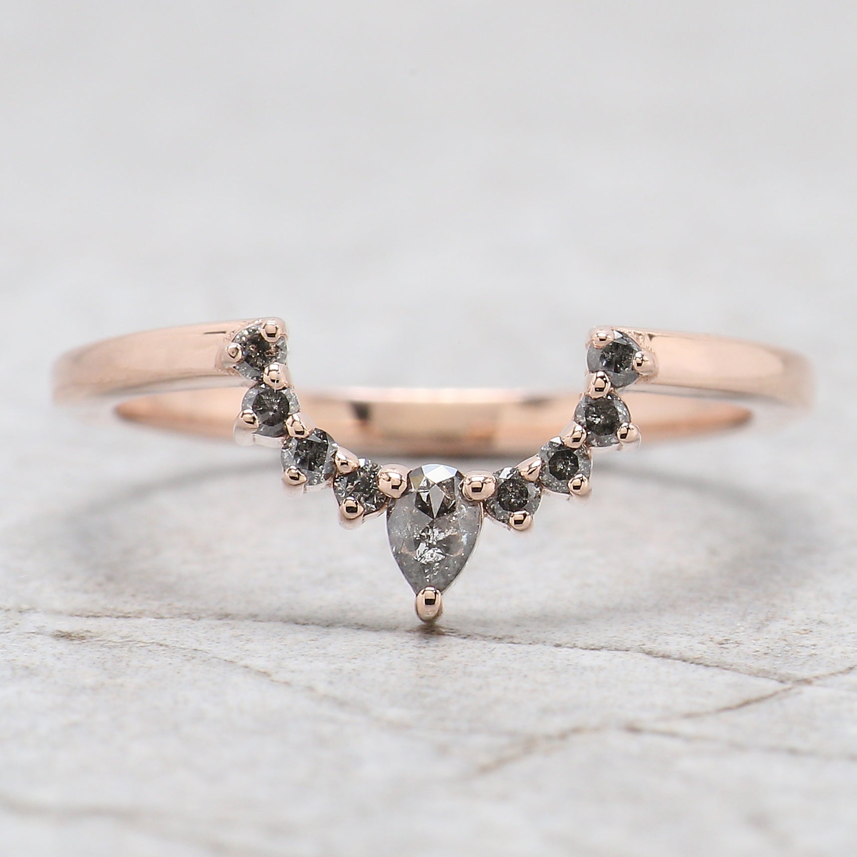 Oval Cut Salt And Pepper Diamond Ring 1.61 Ct 8.55 MM Oval Diamond Ring 14K Solid Rose Gold Silver Oval Engagement Ring Gift For Her QN870