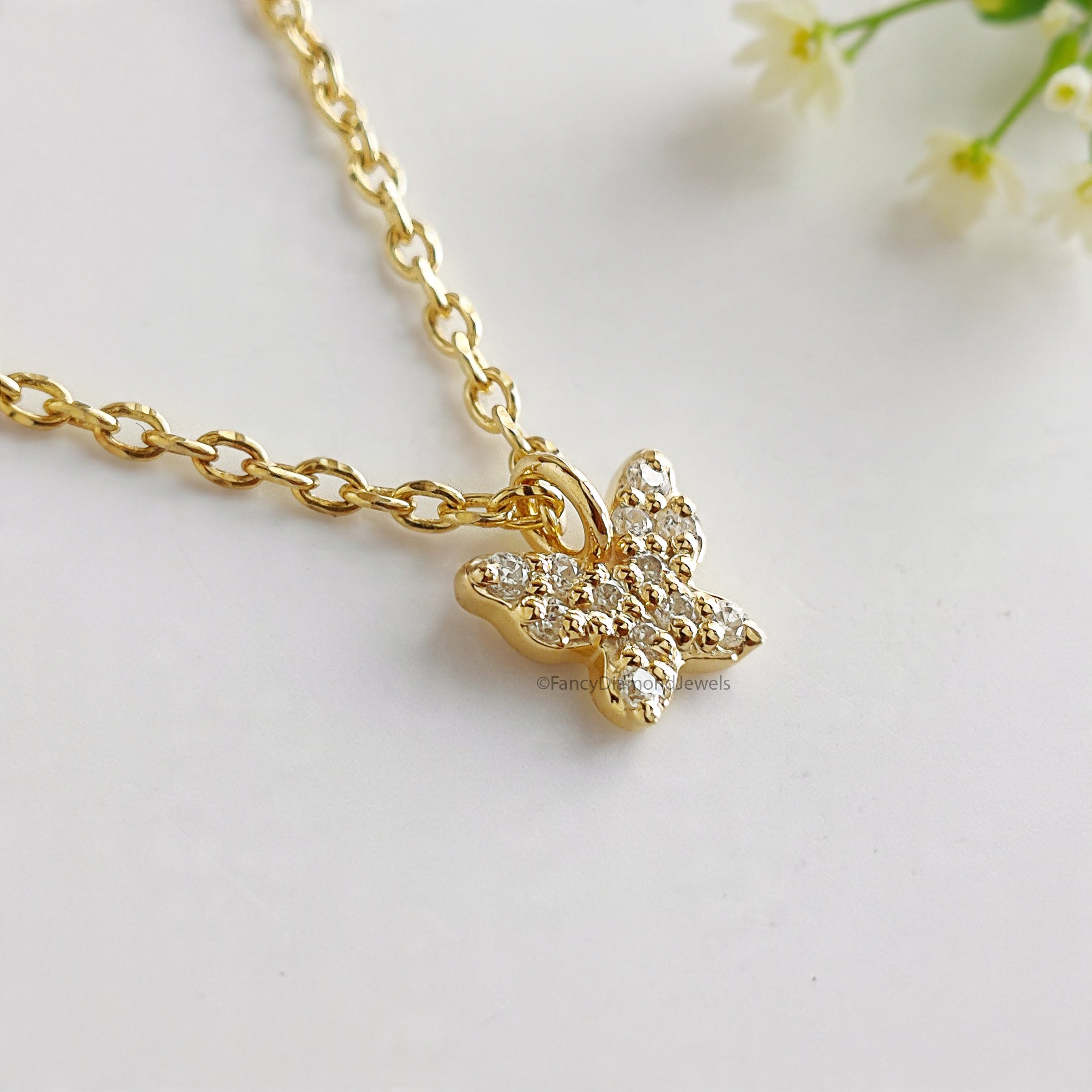 Dainty Crystal Butterfly Necklace Bridesmaid Jewelry Yellow Silver handmade jewelry Necklace Minimalist Jewelry Necklace With Chain FD525
