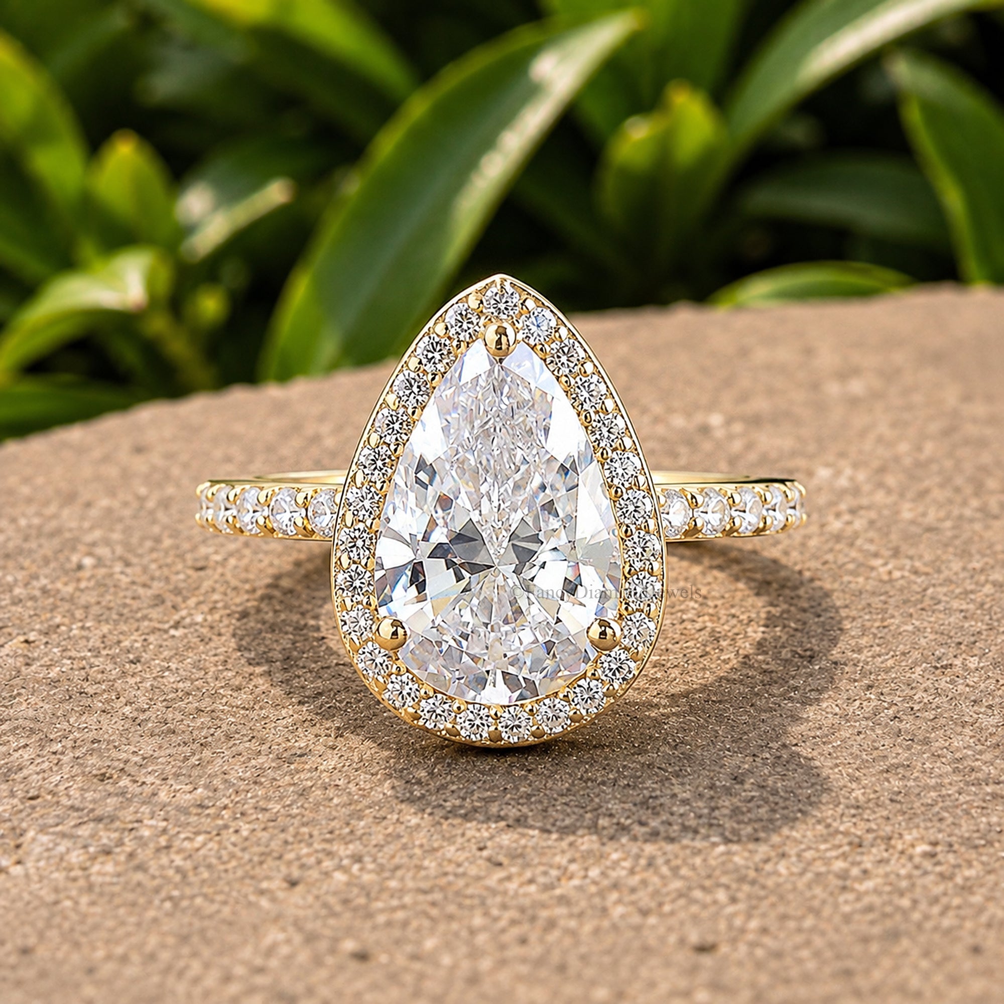Pear Cut Diamond engagement ring 12mm 10mm 9mm 8mm 7mm stone ring Silver ring Promise ring Simulant ring Solitaire ring Gift for her FD285