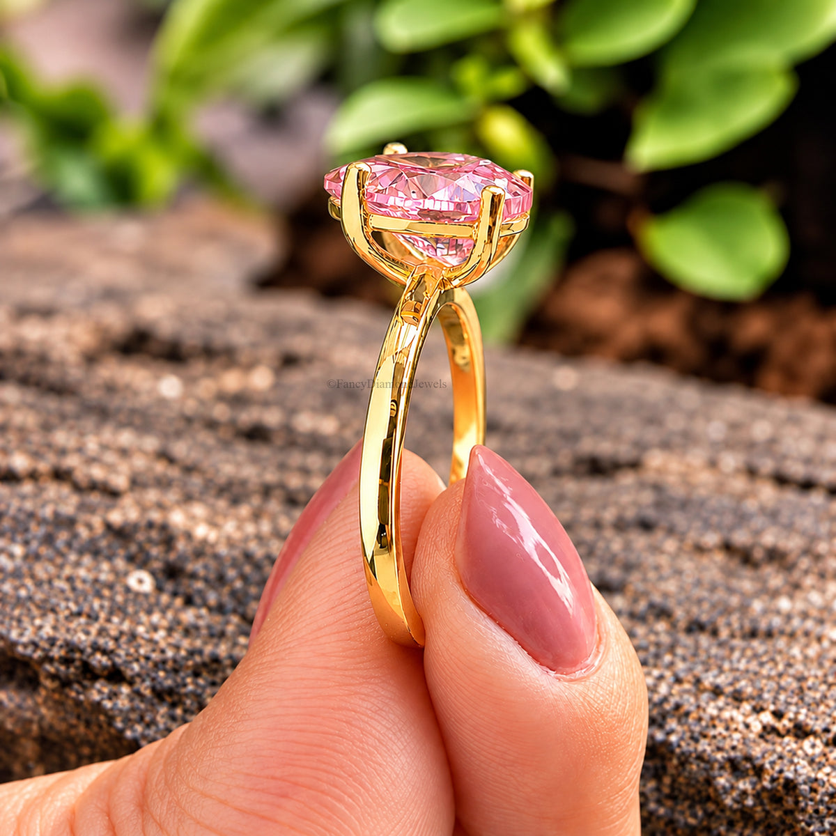 Pear Pink Tourmaline engagement ring 12mm 10mm 9mm 8mm 7mm stone ring Simulant Solitaire ring Diamond ring Silver ring Gift for her FD352
