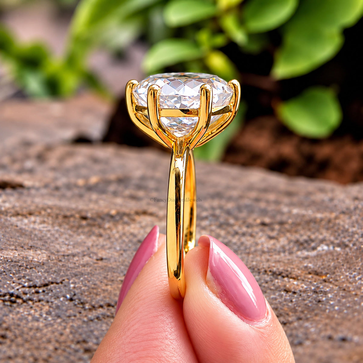 Round Portuguese Cut Diamond engagement ring 7 mm to 11 mm stone ring Simulant Diamond Solitaire Silver Promise ring Gift for her FD523