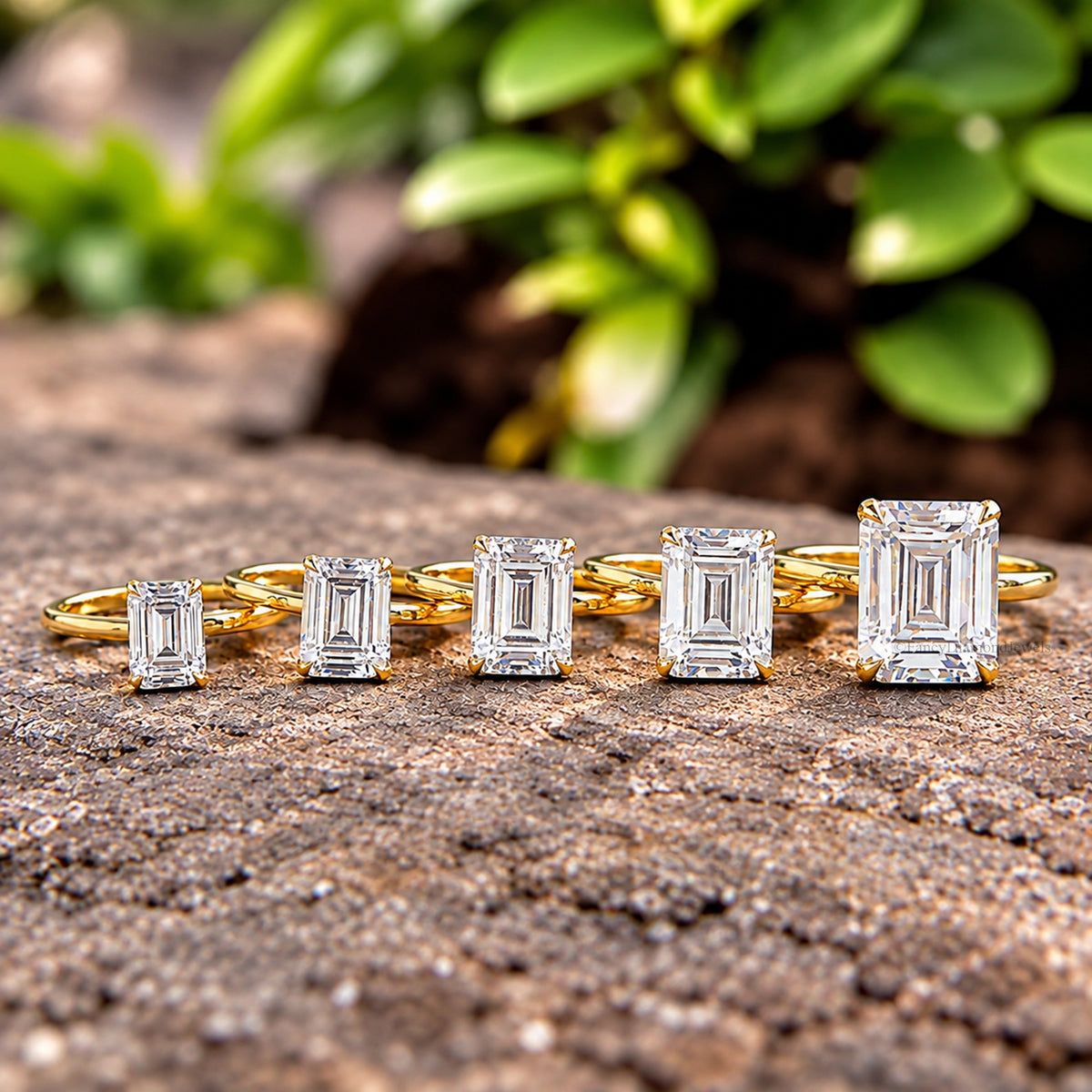 Emerald Cut Engagement Ring CZ Solitaire 925 Silver Diamond Simulant Travel Promise Moissanite Style Wedding Bridal Anniversary Gift FD199