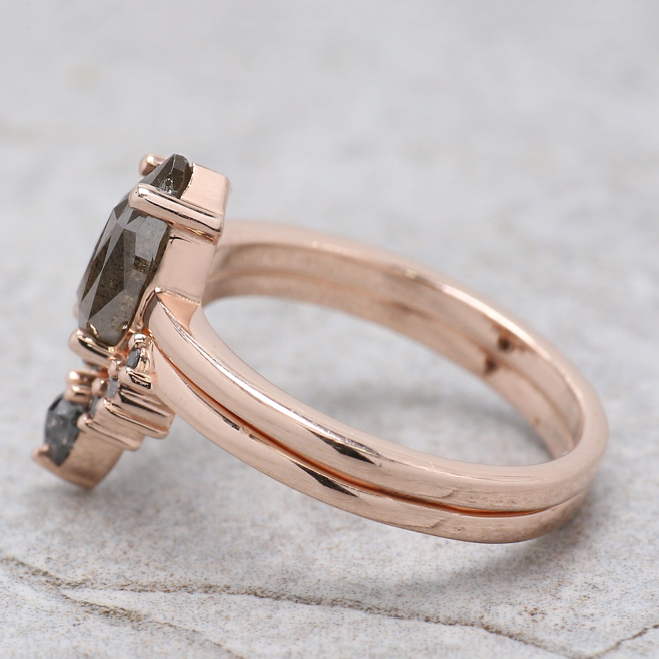 Marquise Cut Brown Color Diamond Ring 1.35 Ct 9.95 MM Marquise Shape Diamond Ring 14K Rose Gold Silver Engagement Ring Gift For Her QL1650