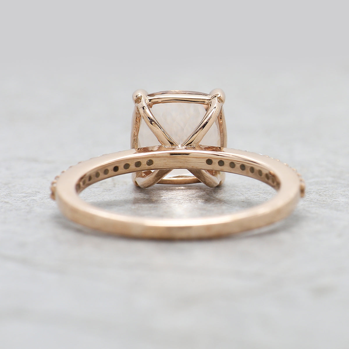 2.13 CT Cushion Cut Natural Morganite Engagement Ring Rose Gold Ring Cushion Shape Wedding Ring Unique Vintage Ring Gift For Her FD611