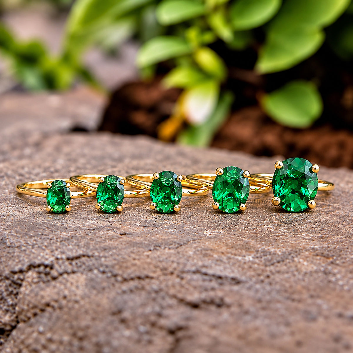 Oval Green Emerald stone engagement ring 12mm 10mm 9mm 8mm 7mm  ring silver simulant Ring Solitaire ring Diamond ring Gift for her FD342
