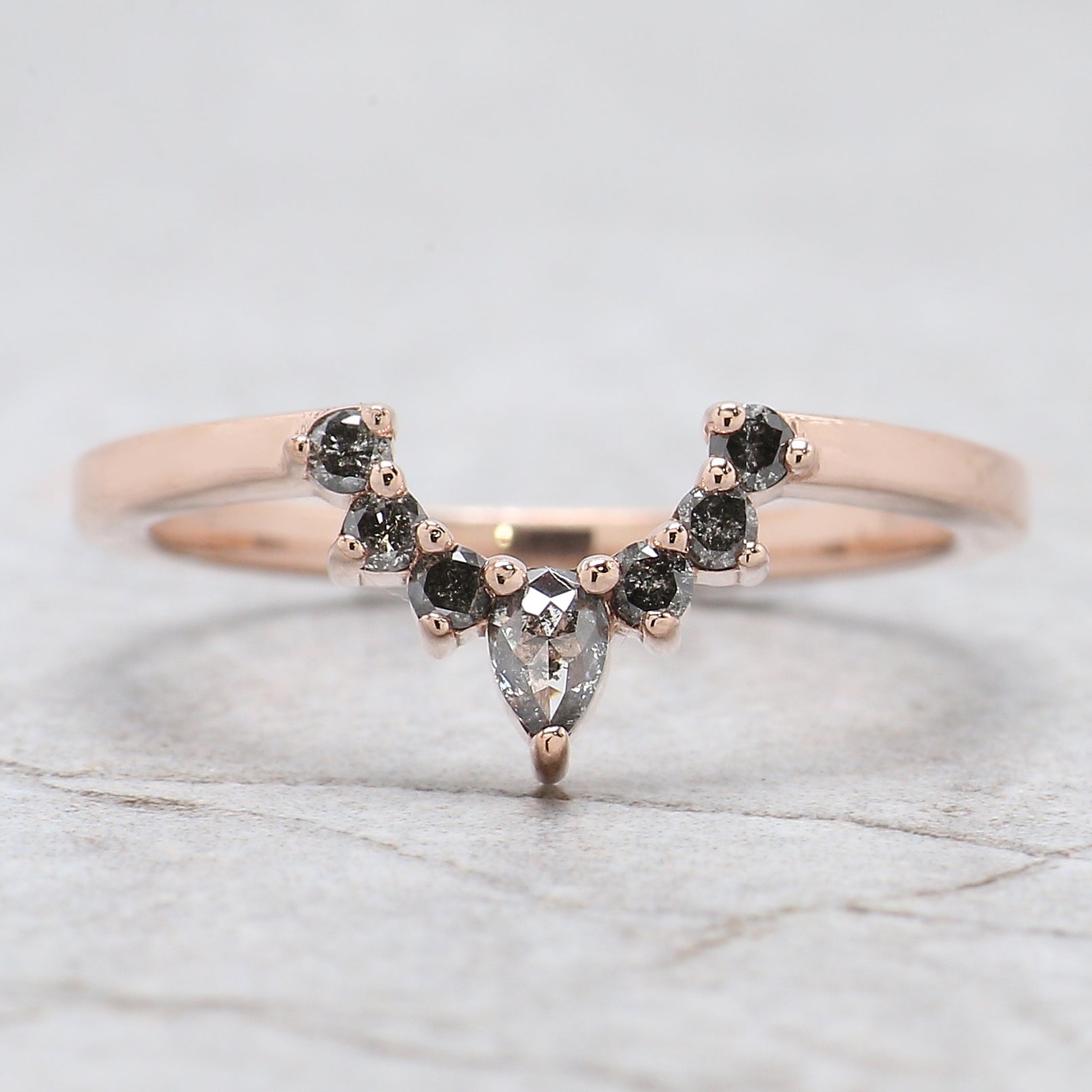 Oval Cut Salt And Pepper Diamond Ring 1.04 Ct 7.35 MM Oval Diamond Ring 14K Solid Rose Gold Silver Oval Engagement Ring Gift For Her QL1021