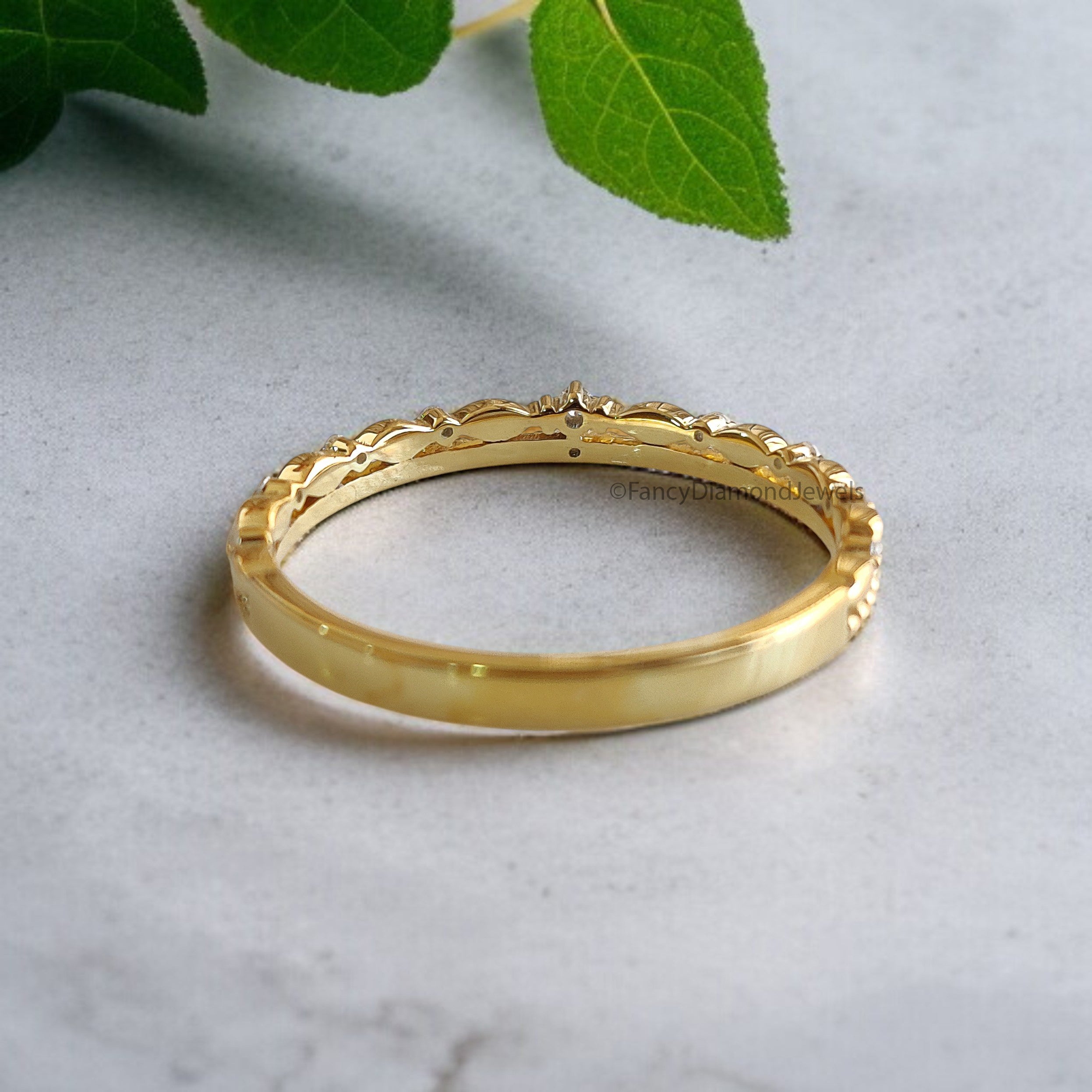 Natural White Double Diamond Wedding Band Silver Engagement Band Milgrain Ring Minimalist Stacking Diamond Promise Band Gift For Her FD518