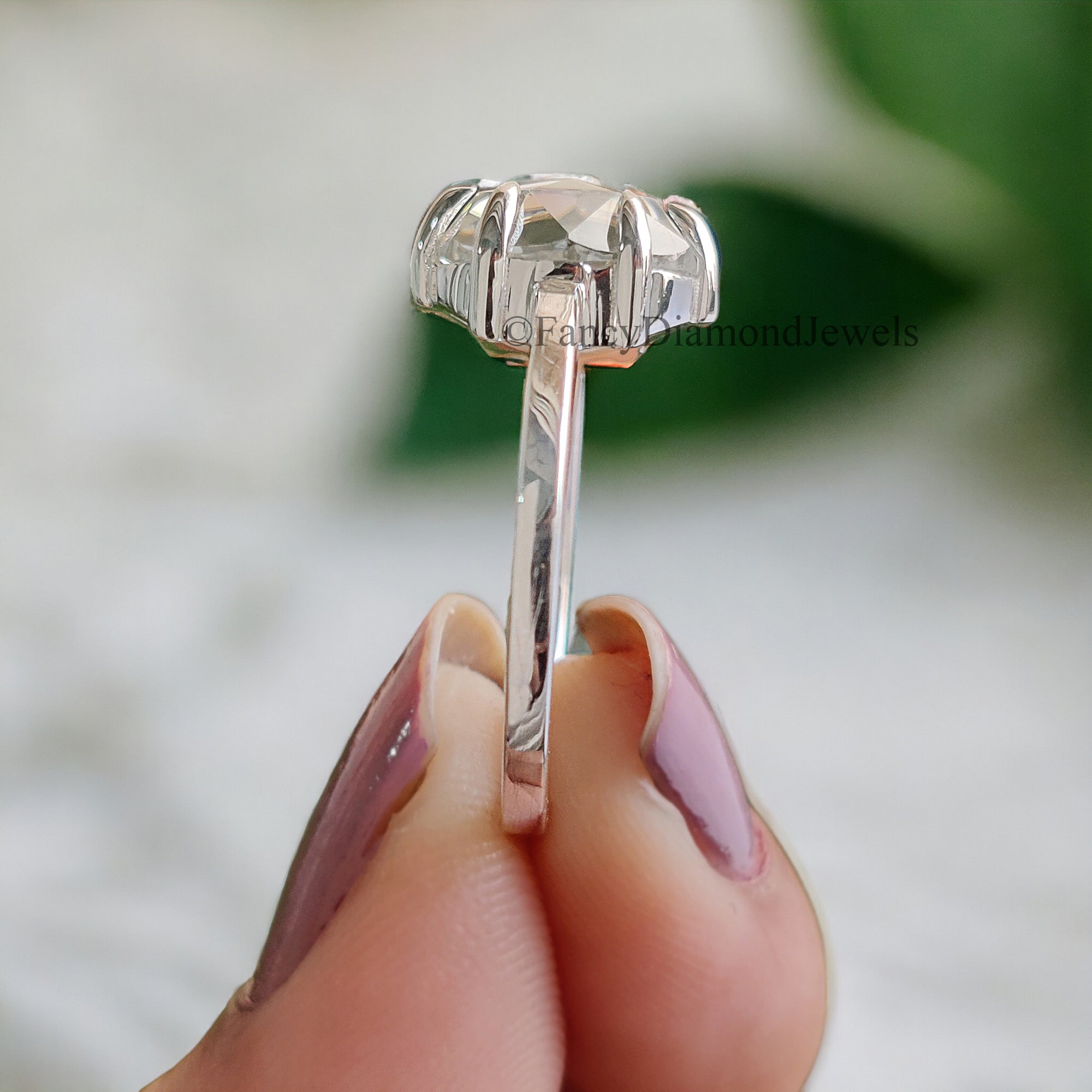 2.65 CT Round Rose Cut Colorless Moissanite Pointed Prong Simple Solitaire Engagement Ring Wedding Ring Anniversary Ring Bridal Ring FD28