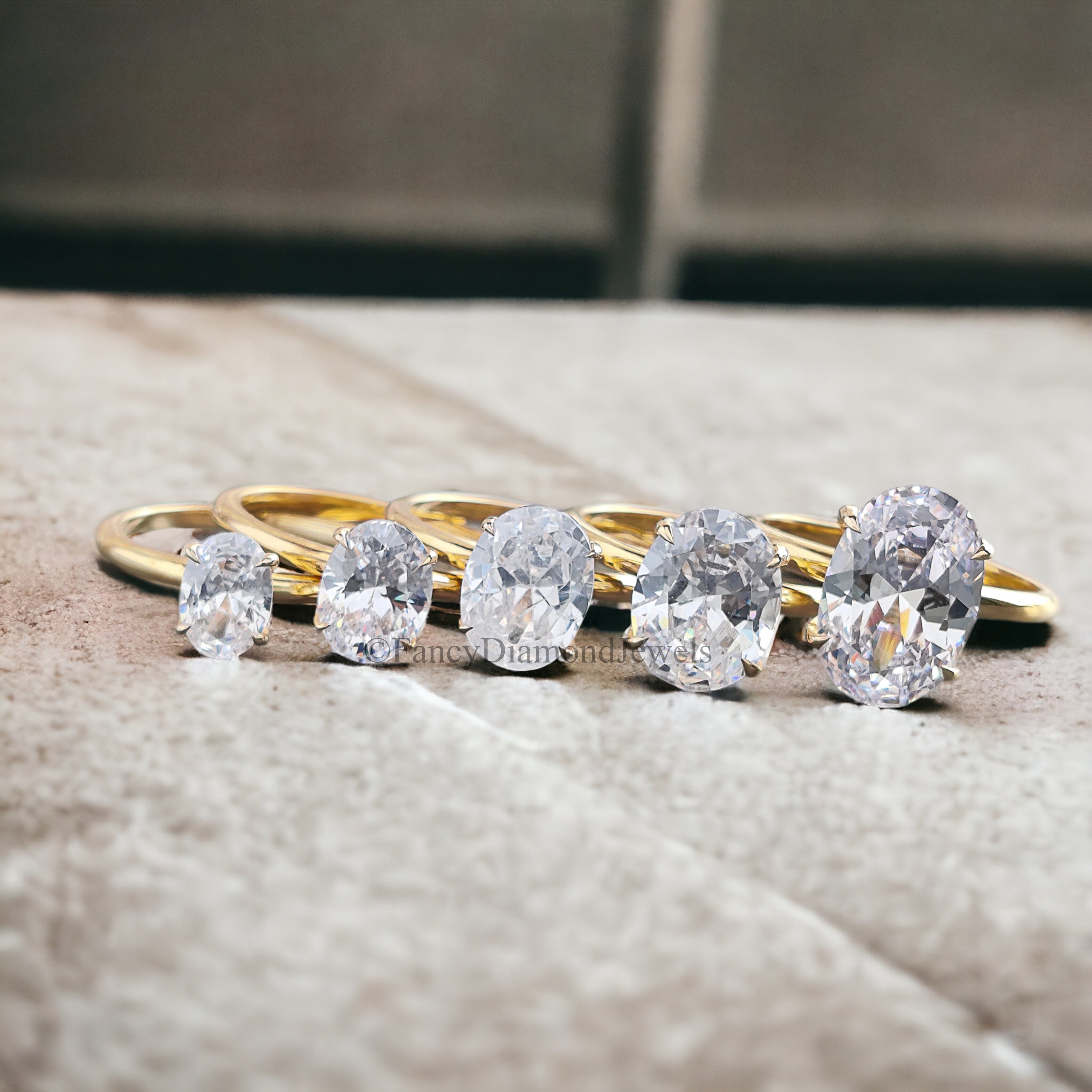 Oval Diamond engagement ring 12mm 10mm 9mm 8mm stone ring Silver Promise ring Diamond ring Simulant ring Solitaire ring Gift for her FD162