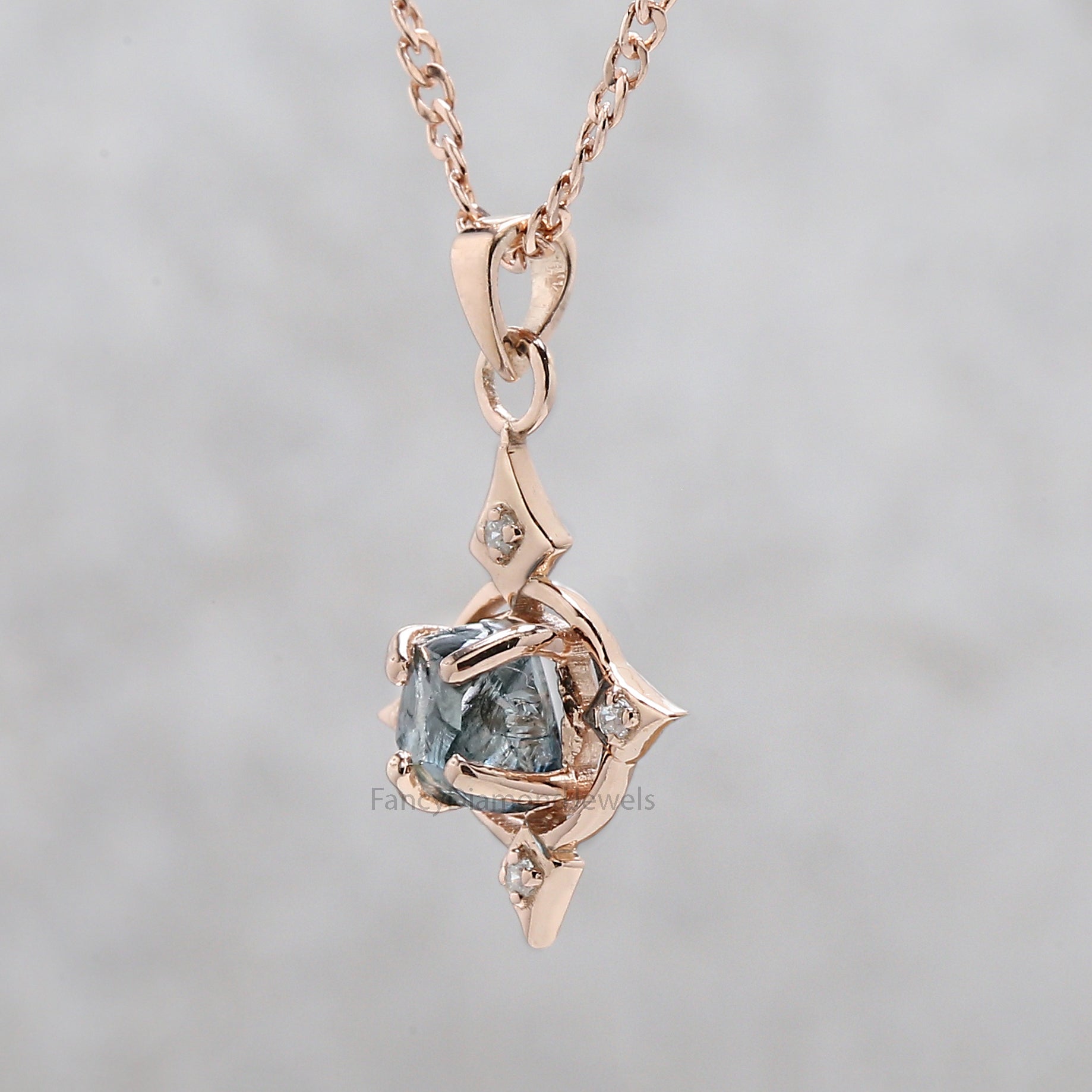 Rough Blue Diamond Pendant, Unique Diamond Pendant, Blue Diamond Pendant, Rough Pendant, Rough Pendant, Dangling Diamond Pendant, KDL2322