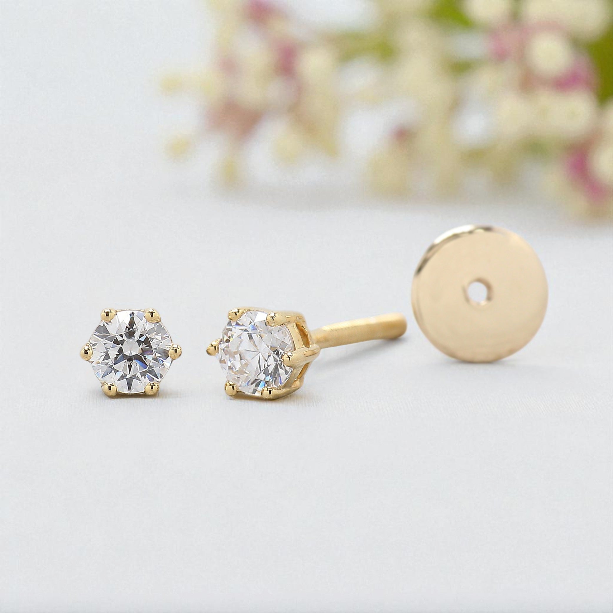 0.70 Ct Round White Diamond Earring Round Brilliant Shape Earring Prong Earring Engagement Earring Earlobe Earrings Gift For Her KD981