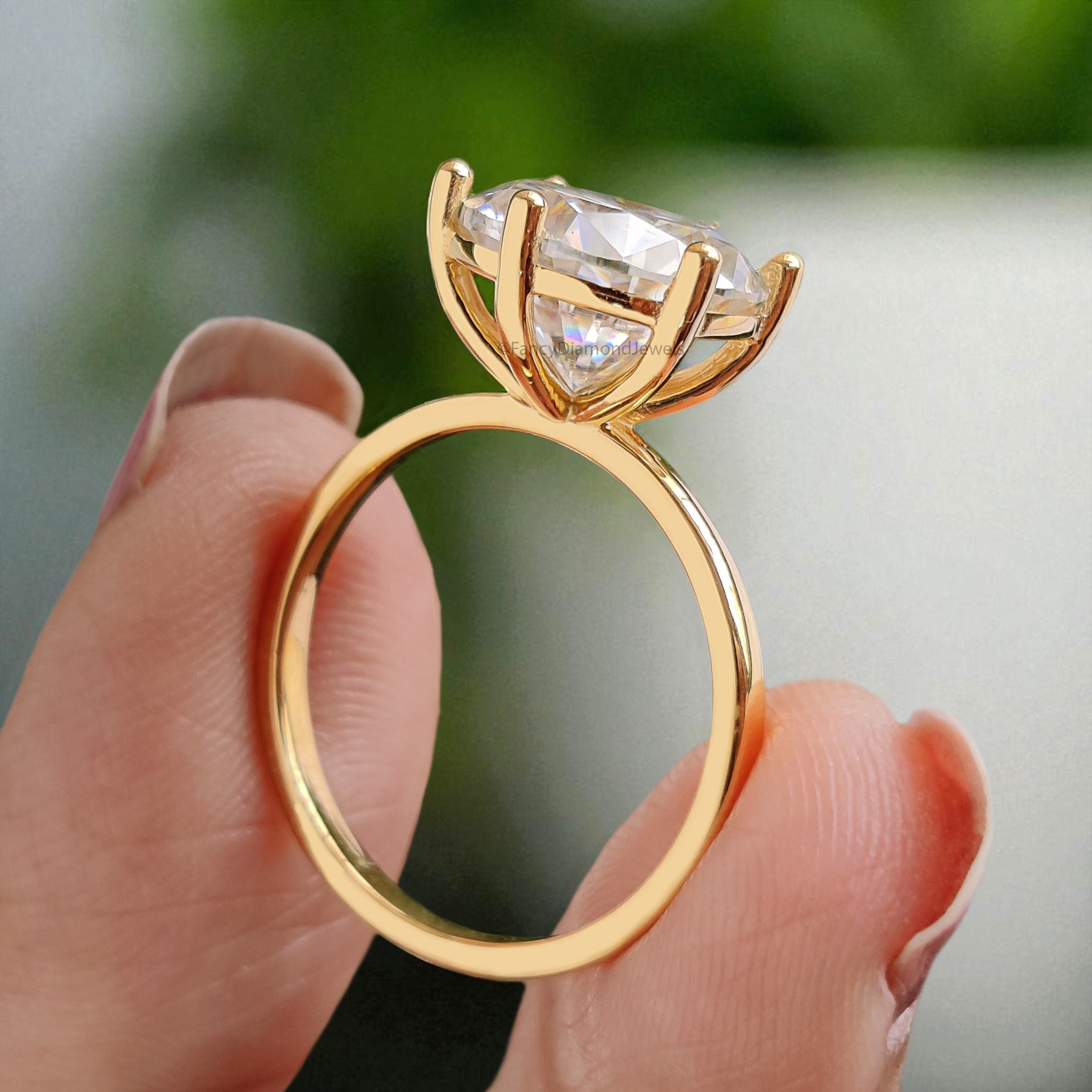 3.55 CT Round Brilliant Cut Colorless Moissanite Solitaire Ring Engagement Ring Wedding Ring Comfort Fit Yellow/White/Rose Gold Ring FD29