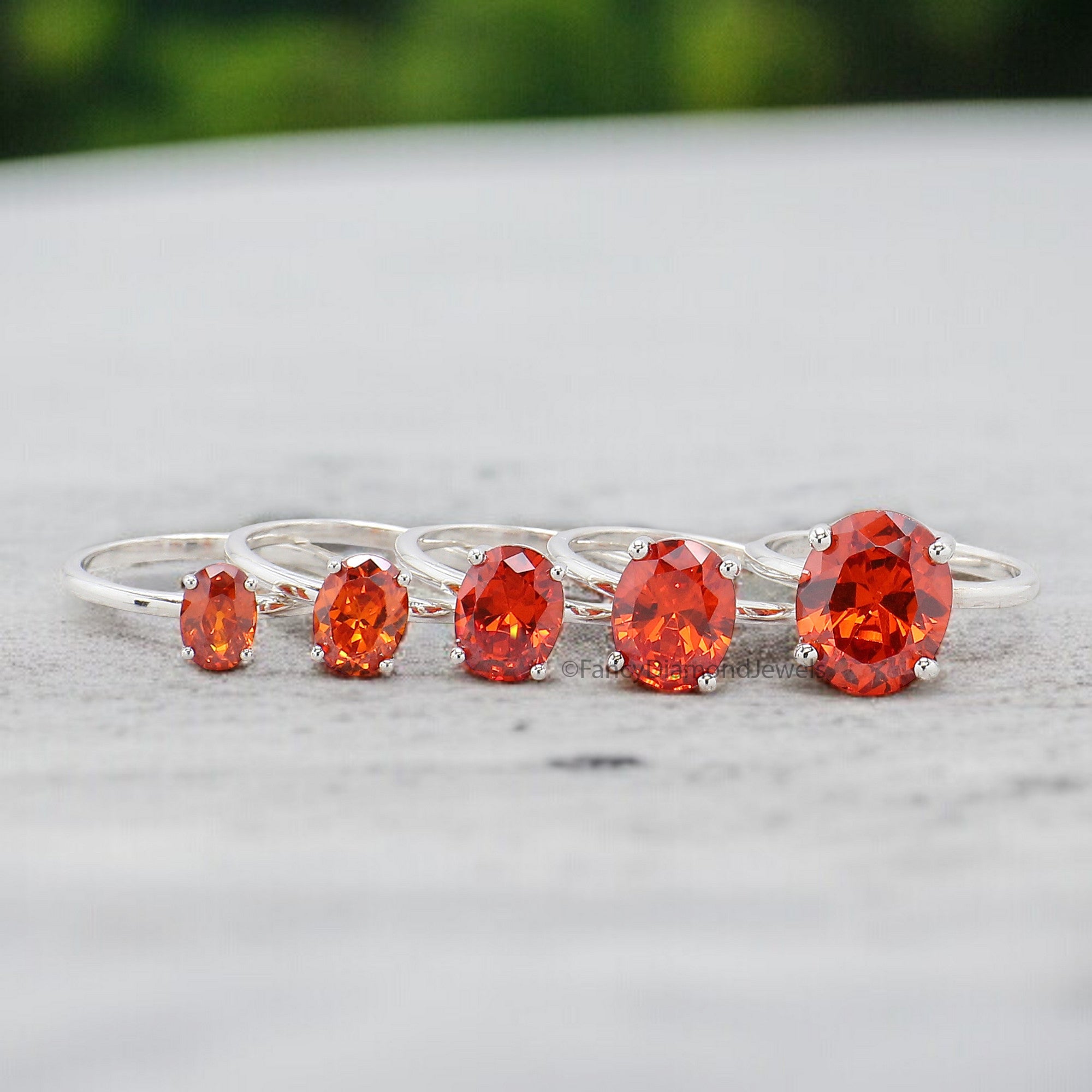 Oval Orange Citrine stone engagement ring 12mm 10mm 9mm 8mm 7mm  ring silver simulant Ring Solitaire ring Diamond ring Gift for her FD337