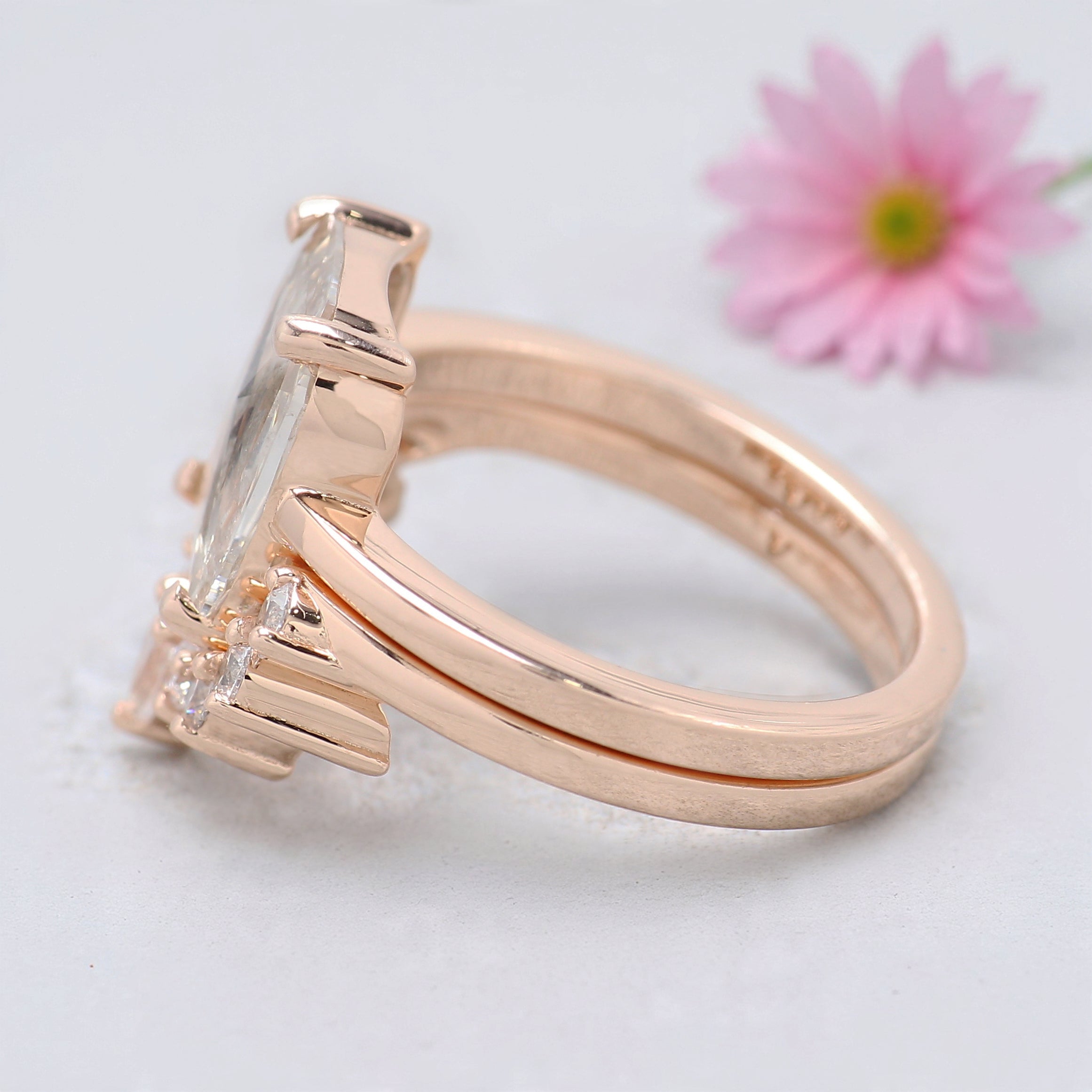 1.93 CT Cushion Lab Grown Diamond Ring Cushion Fancy Black Grey Salt And Pepper Diamond Ring Engagement Ring Bridal Wedding Ring Set KDL3517