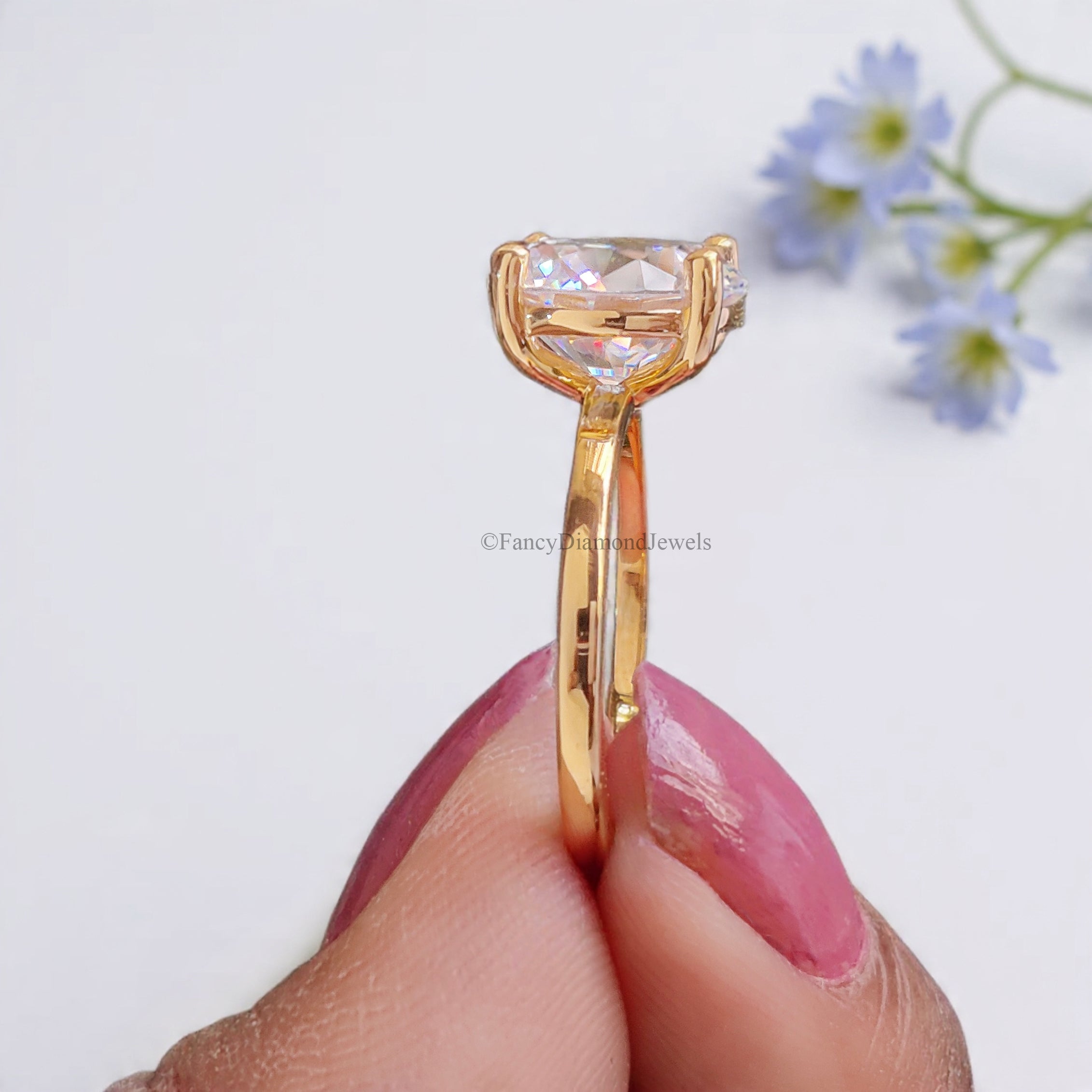 Round Diamond engagement ring 11mm 10mm 9mm 8mm 7mm stone ring Solitaire Silver Promise ring Diamond ring Simulant ring Gift for her FD164
