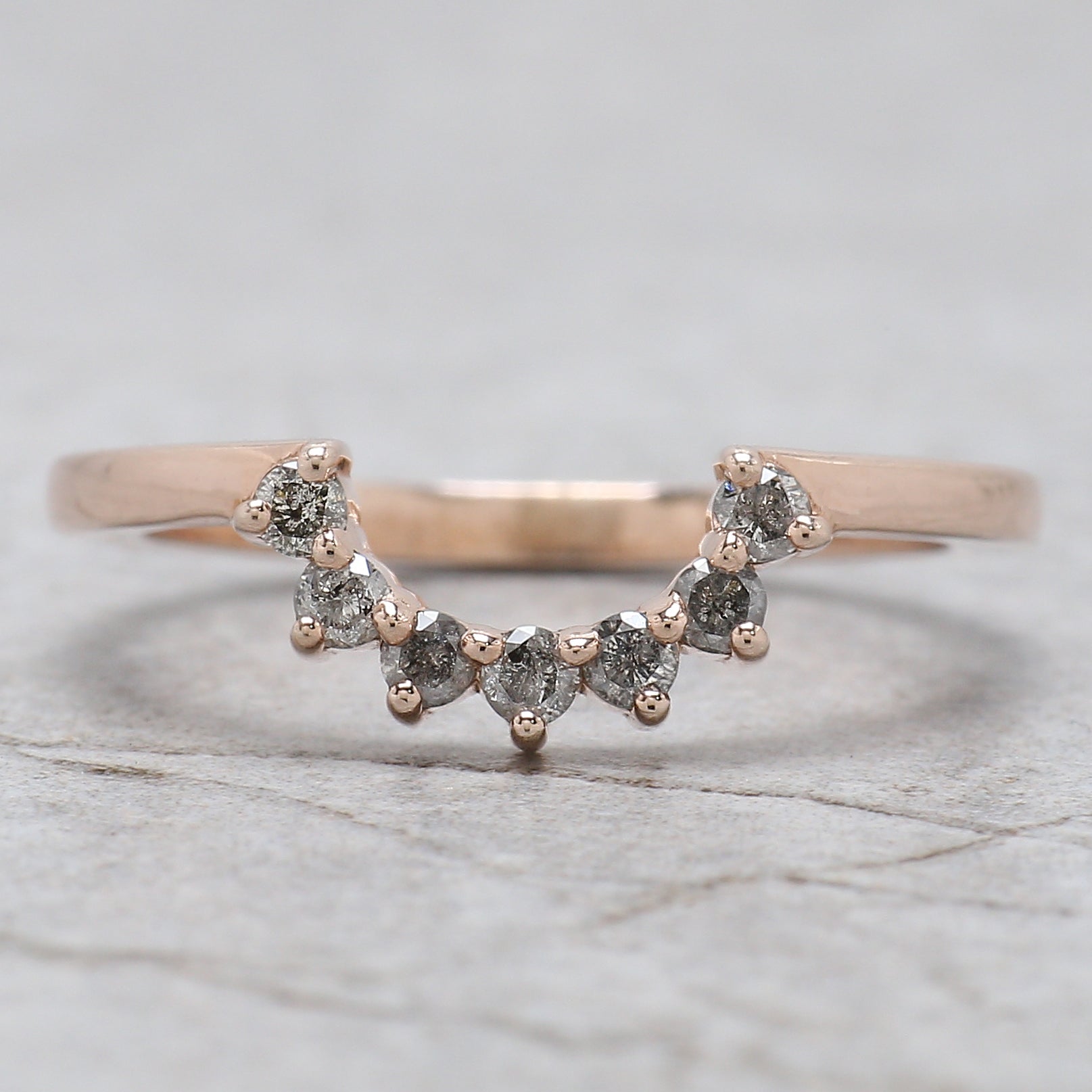 Pear Cut Salt And Pepper Diamond Ring 1.36 Ct 8.05 MM Pear Diamond Ring 14K Solid Rose Gold Silver Pear Engagement Ring Gift For Her QN9219