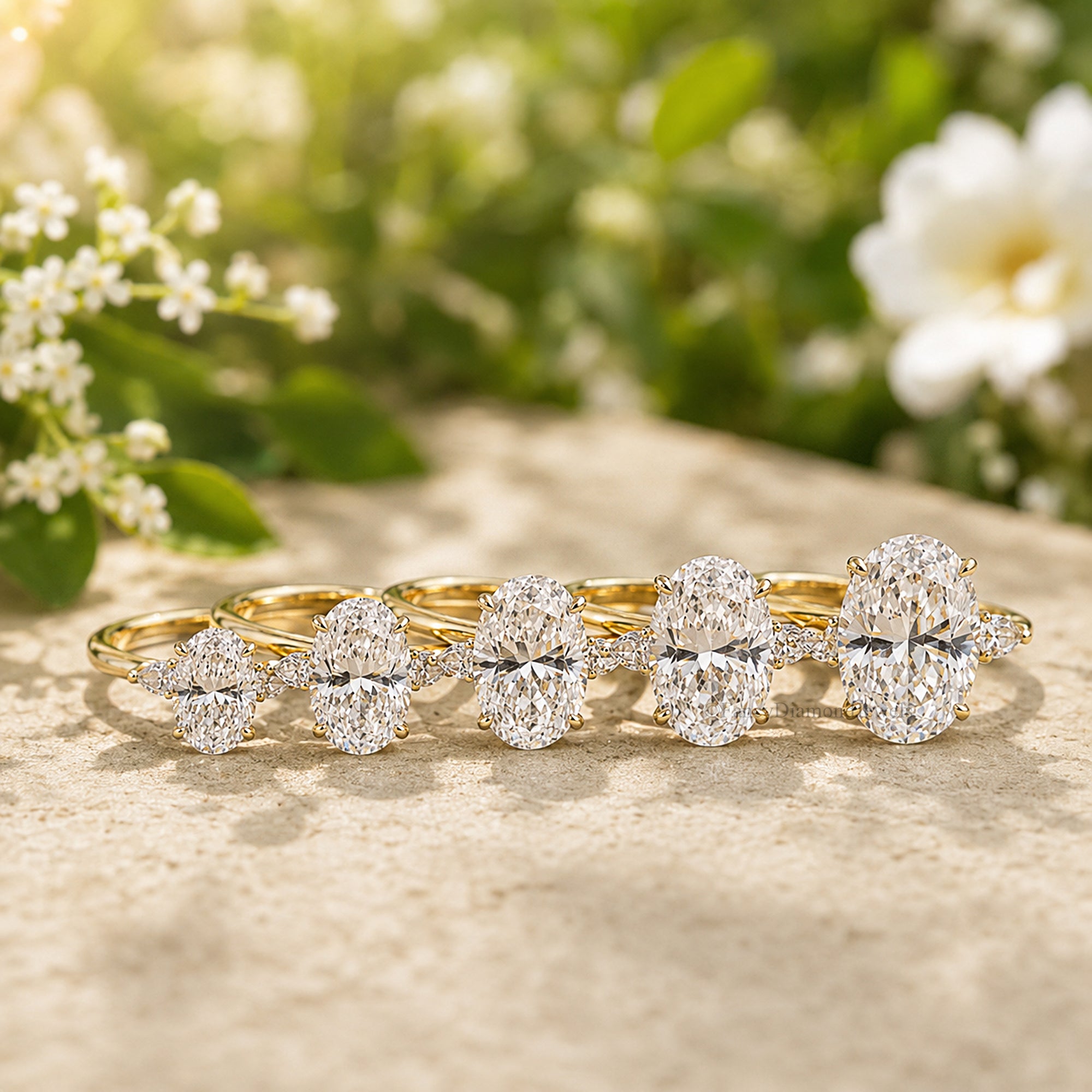 Oval Cut Engagement Ring With Pear Side Stone, Three Stone CZ Wedding Ring, Travel Ring, Classic Promise Ring, Dainty Anniversary Gift FD575