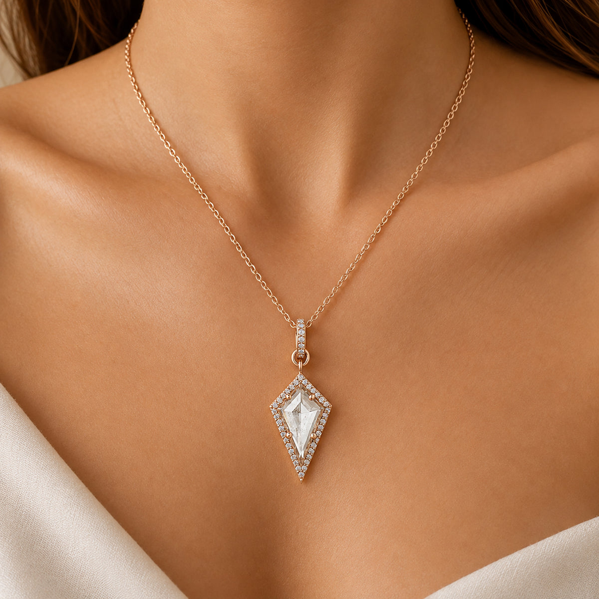 Kite Lab Grown Necklace, 14K Gold Salt And Pepper Diamond Pendant, Dainty Kite Necklace, Elegant Pendant Jewelry Bridal Gift for Her KDL3579