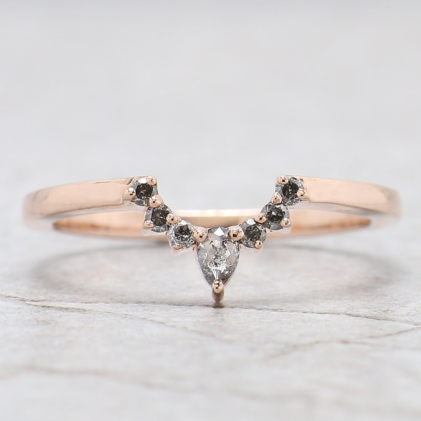 Oval Cut Salt And Pepper Diamond Ring 1.00 Ct 6.55 MM Oval Diamond Ring 14K Solid Rose Gold Silver Oval Engagement Ring Gift For Her QL761