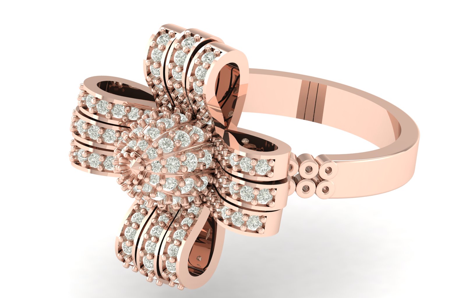 0.64 TW Unique Design Ring Round Cut Lab Grown Diamond Engagement Ring Prong & Pave Set valentine Ring Wedding Ring Bridal Ring PR342