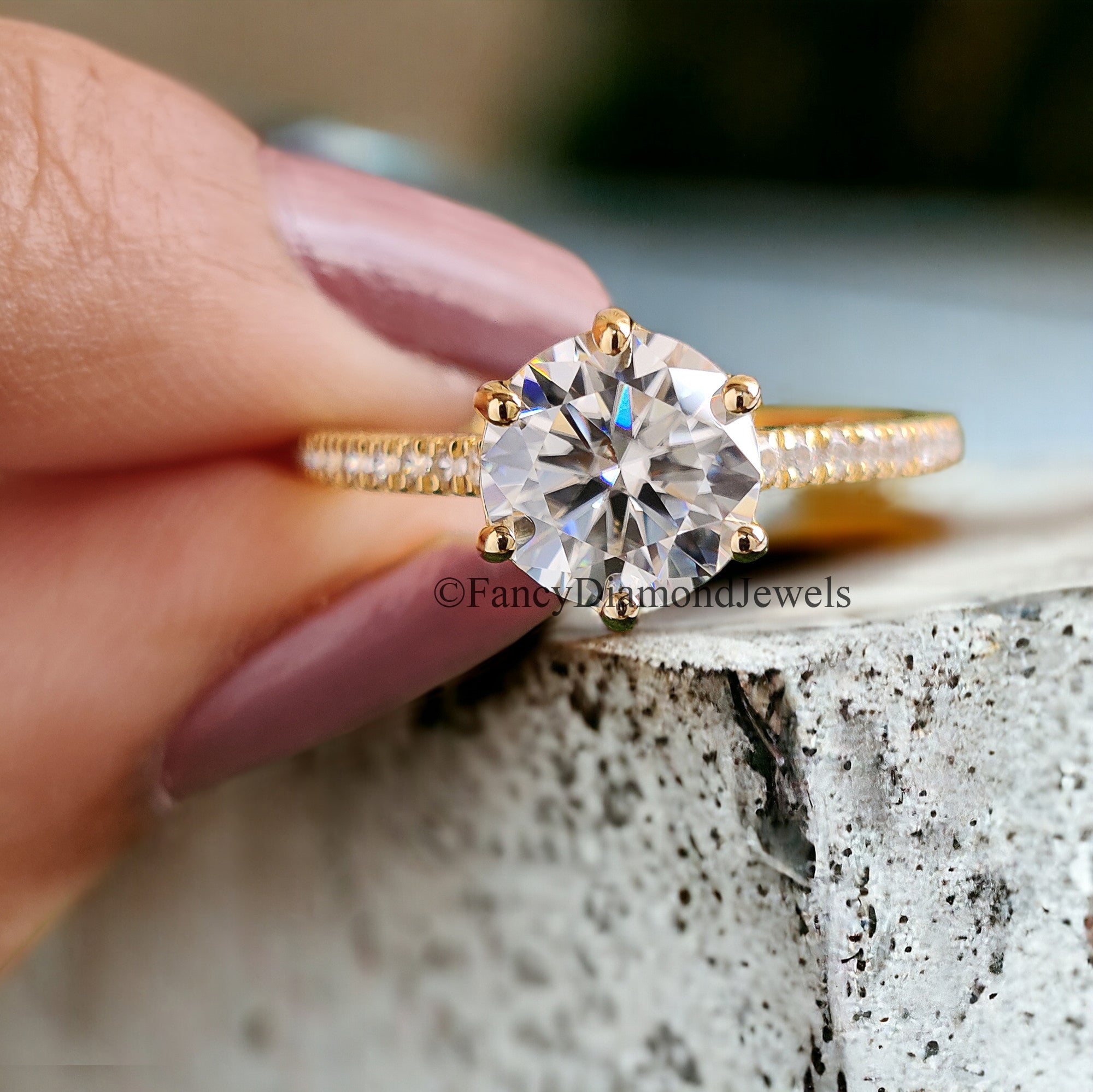 Round Cut Moissanite Diamond Wedding Bridal Ring Set Halo Engagement Ring Guard Wrap Edwardian Ring Set Enhancer Guard Ring For Woman FD73