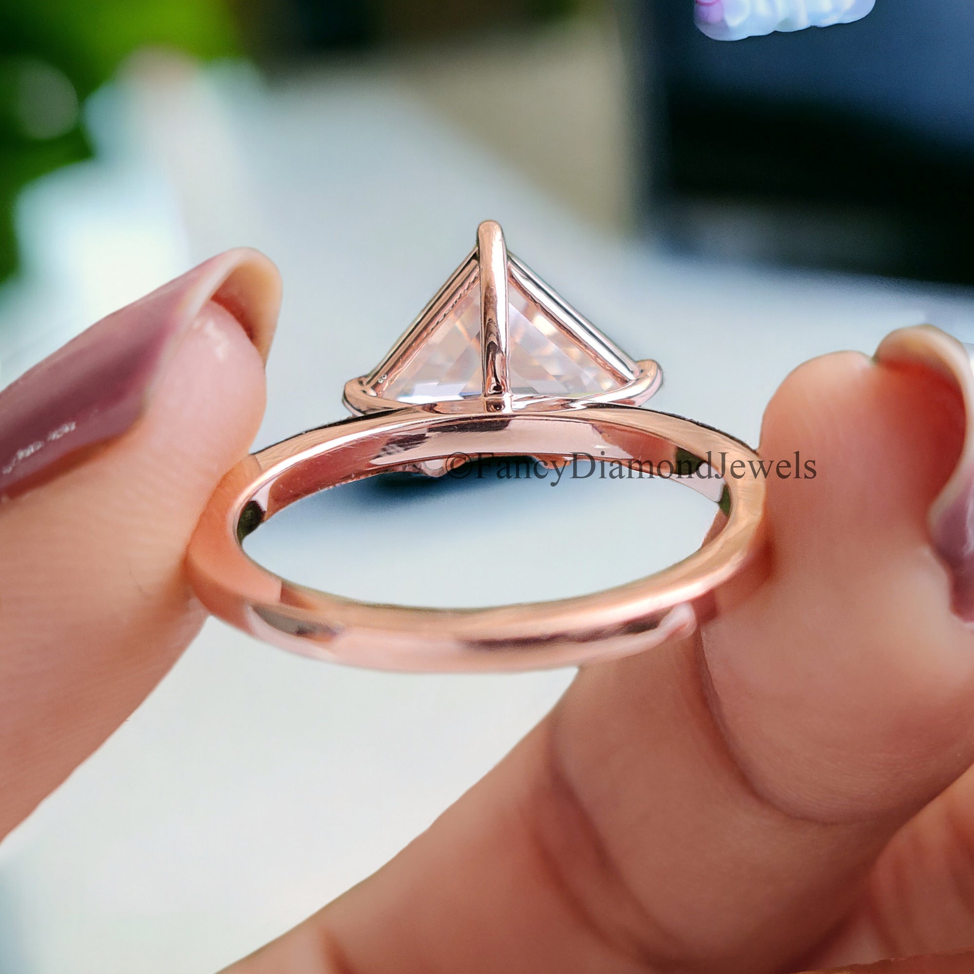 2.50 CT Shield Shape Moissanite Engagement Ring Colorless Moissanite Ring Prong Set Wedding Ring Unique Moissanite Ring Gift for Her FD75