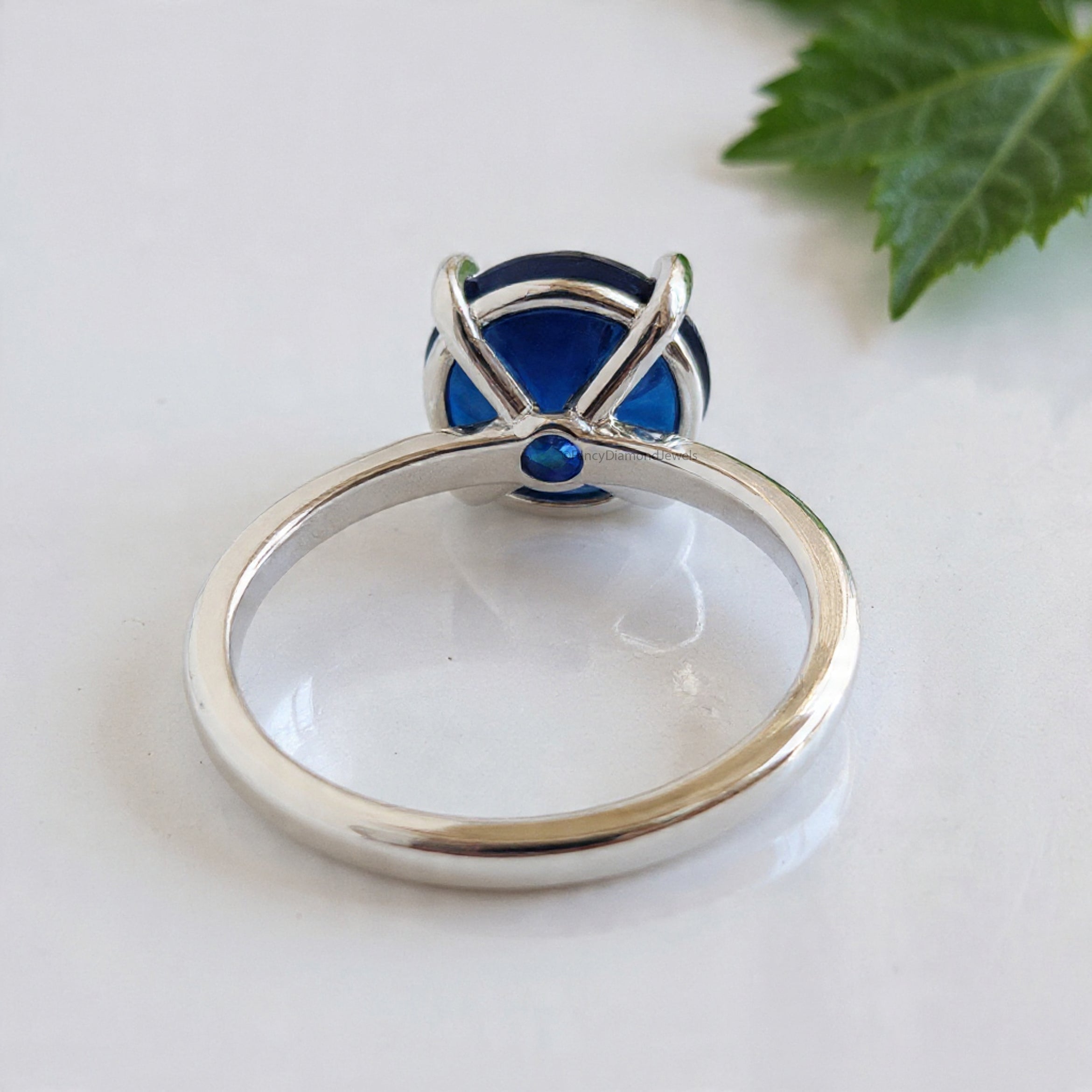 Round Blue sapphire stone engagement ring 11mm 9mm 8mm 6.50mm 4mm ring silver simulant Ring Solitaire ring Diamond ring Gift for her FD504