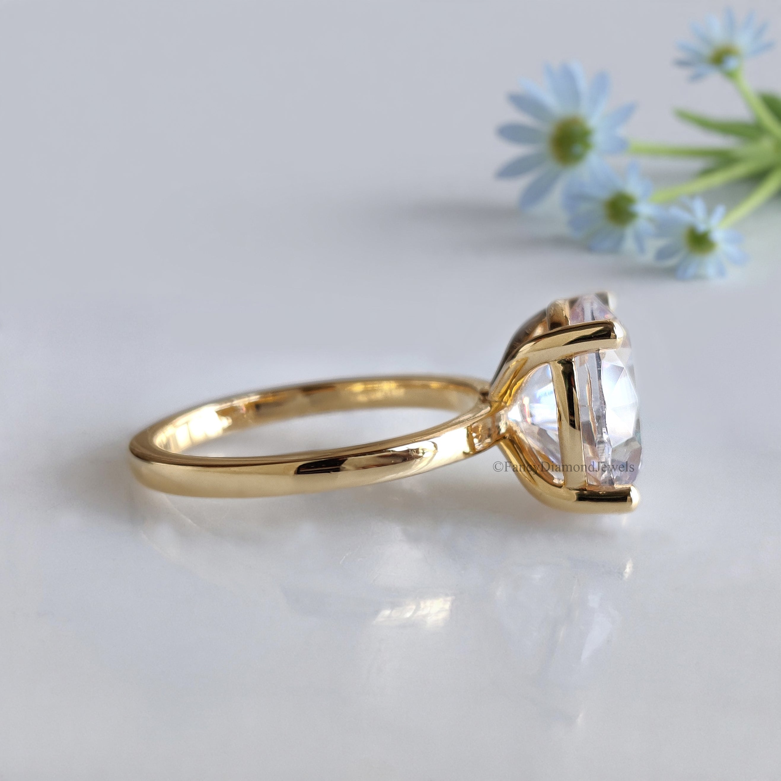 Round Diamond engagement ring 11mm 10mm 9mm 8mm 7mm stone ring Solitaire Silver Promise ring Diamond ring Simulant ring Gift for her FD164