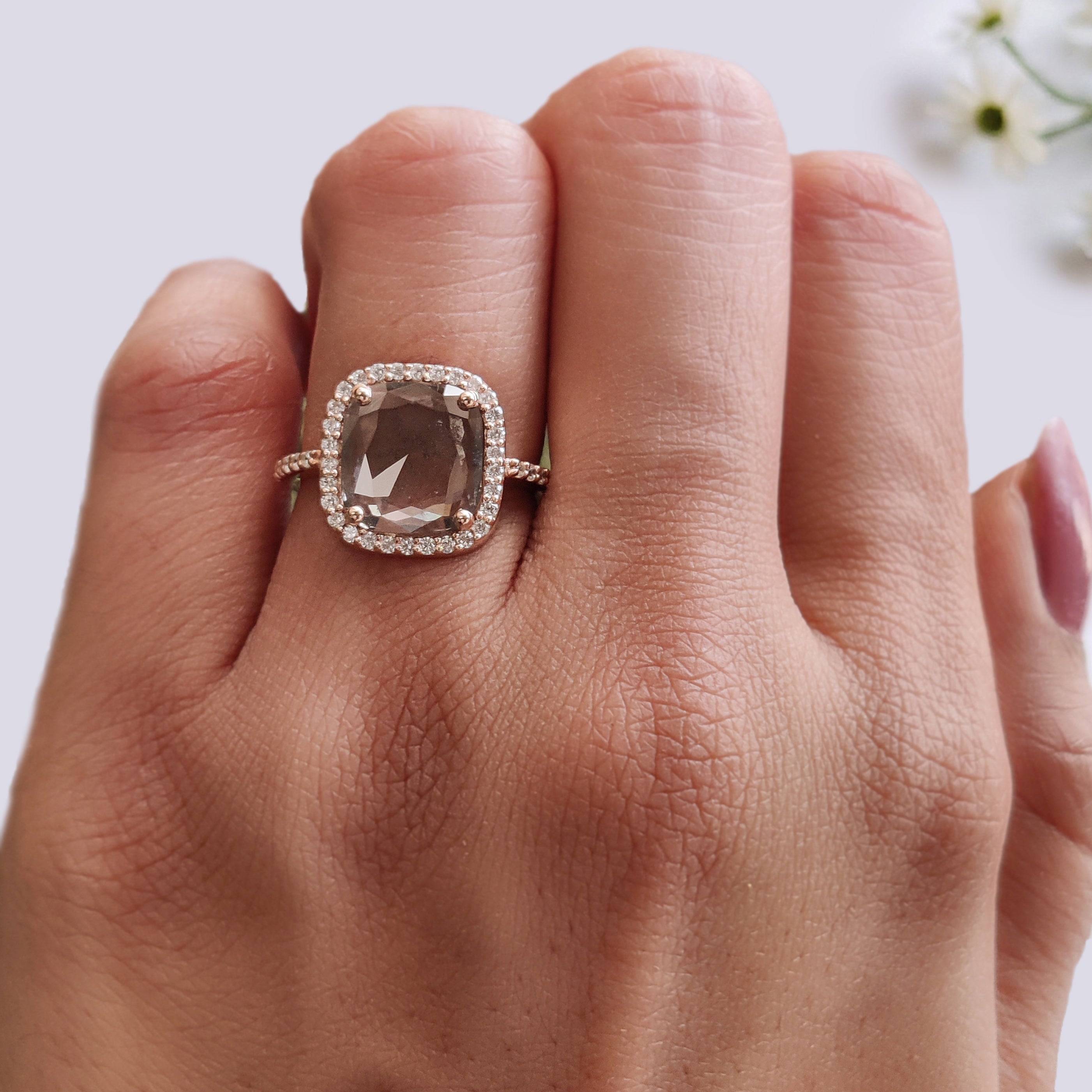 1.95 CT Cushion Lab Grown Diamond Ring Cushion CVD Fancy Black Grey Salt And Pepper Diamond Ring Engagement Ring Bridal Wedding Ring KDL3523