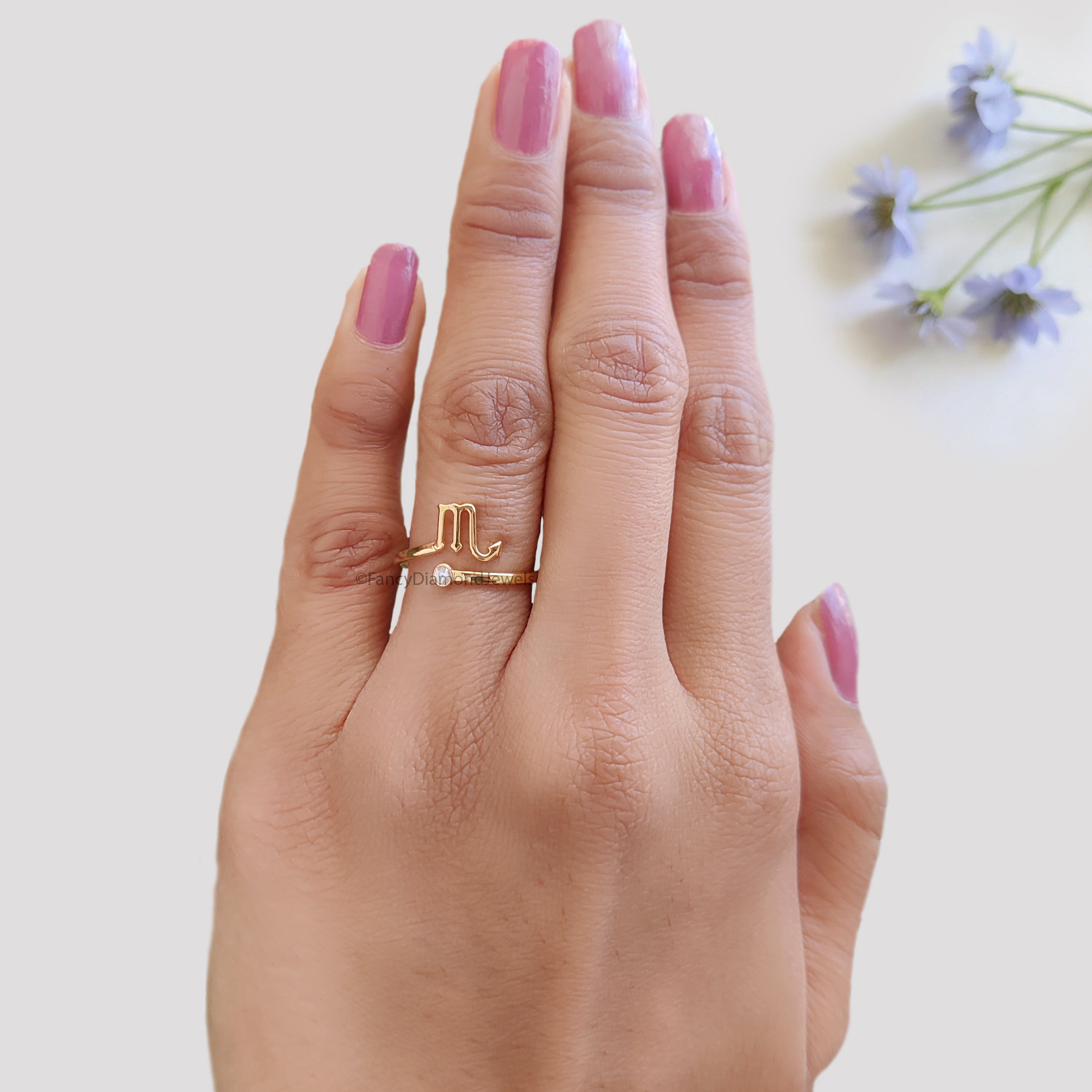 Zodiac Moissanite Ring Zodiac Jewelry 925 Sterling Silver Rings Constellation Ring Personalized Bridesmaid Gift Wedding Jewelry Women FD537