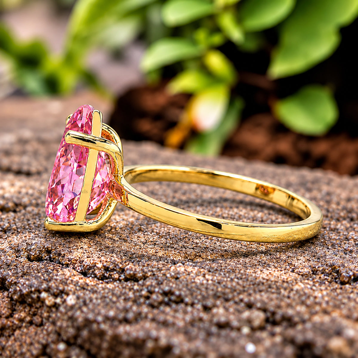Pear Pink Tourmaline engagement ring 12mm 10mm 9mm 8mm 7mm stone ring Simulant Solitaire ring Diamond ring Silver ring Gift for her FD352