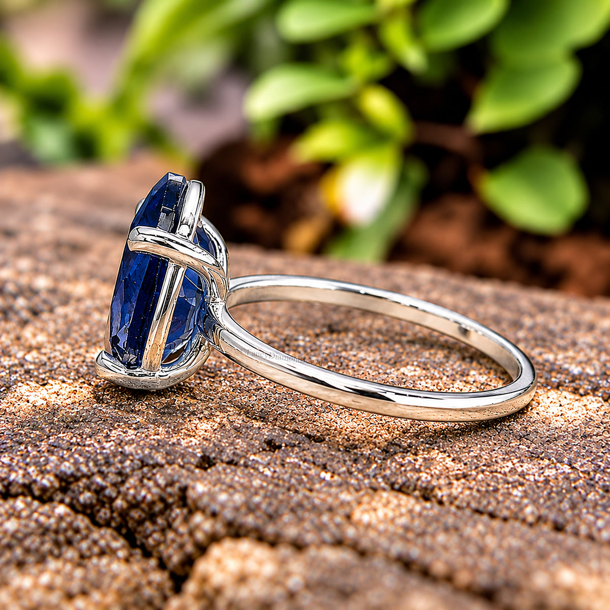 Pear Blue Sapphire engagement ring 12mm 10mm 9mm 8mm 7mm stone ring Simulant Solitaire ring Diamond ring Silver ring Gift for her FD547