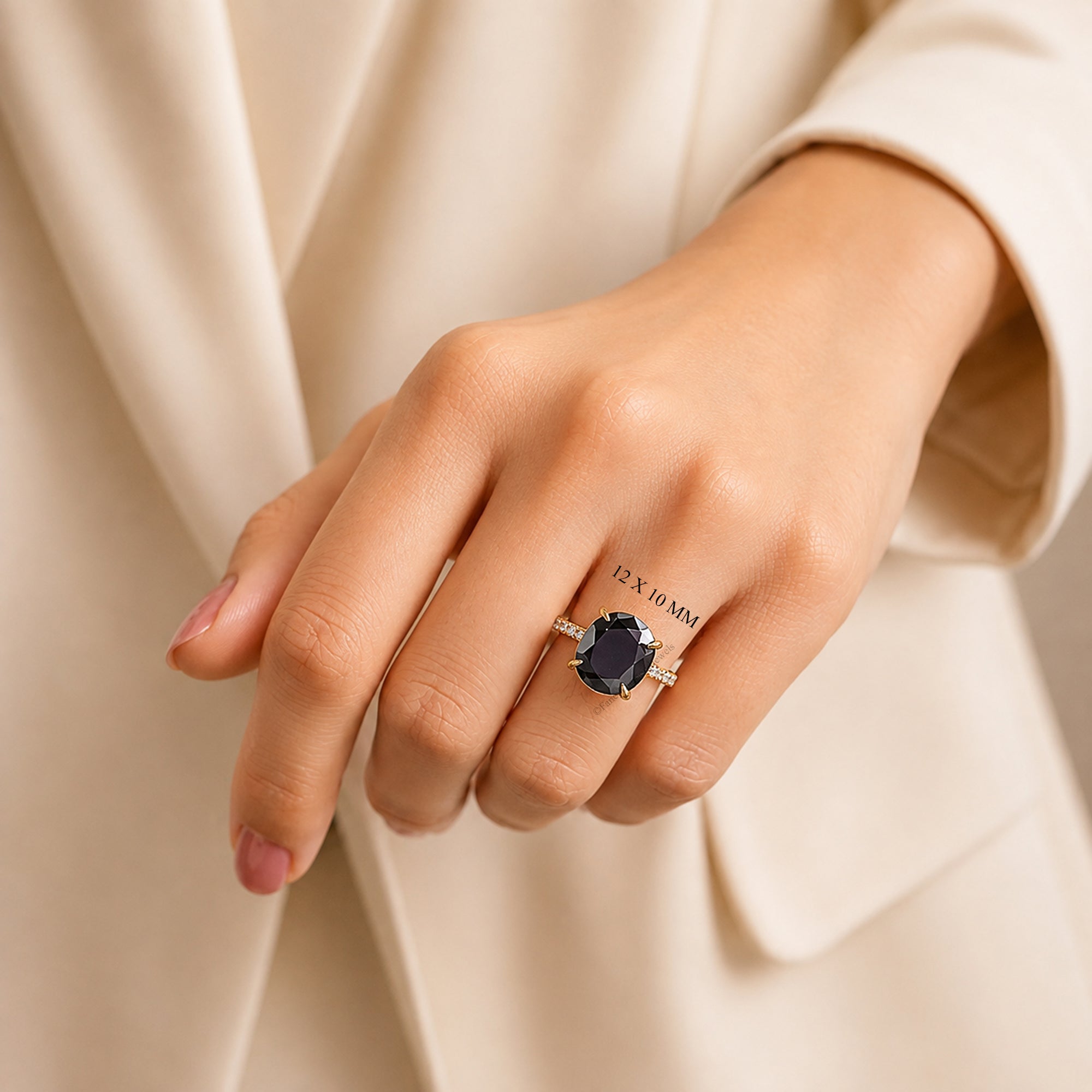 Oval Shape Engagement Ring With Round Side Stone, Oval CZ Wedding Ring For Women, Travel Ring, Promise Ring, Dainty Anniversary Gift FD595