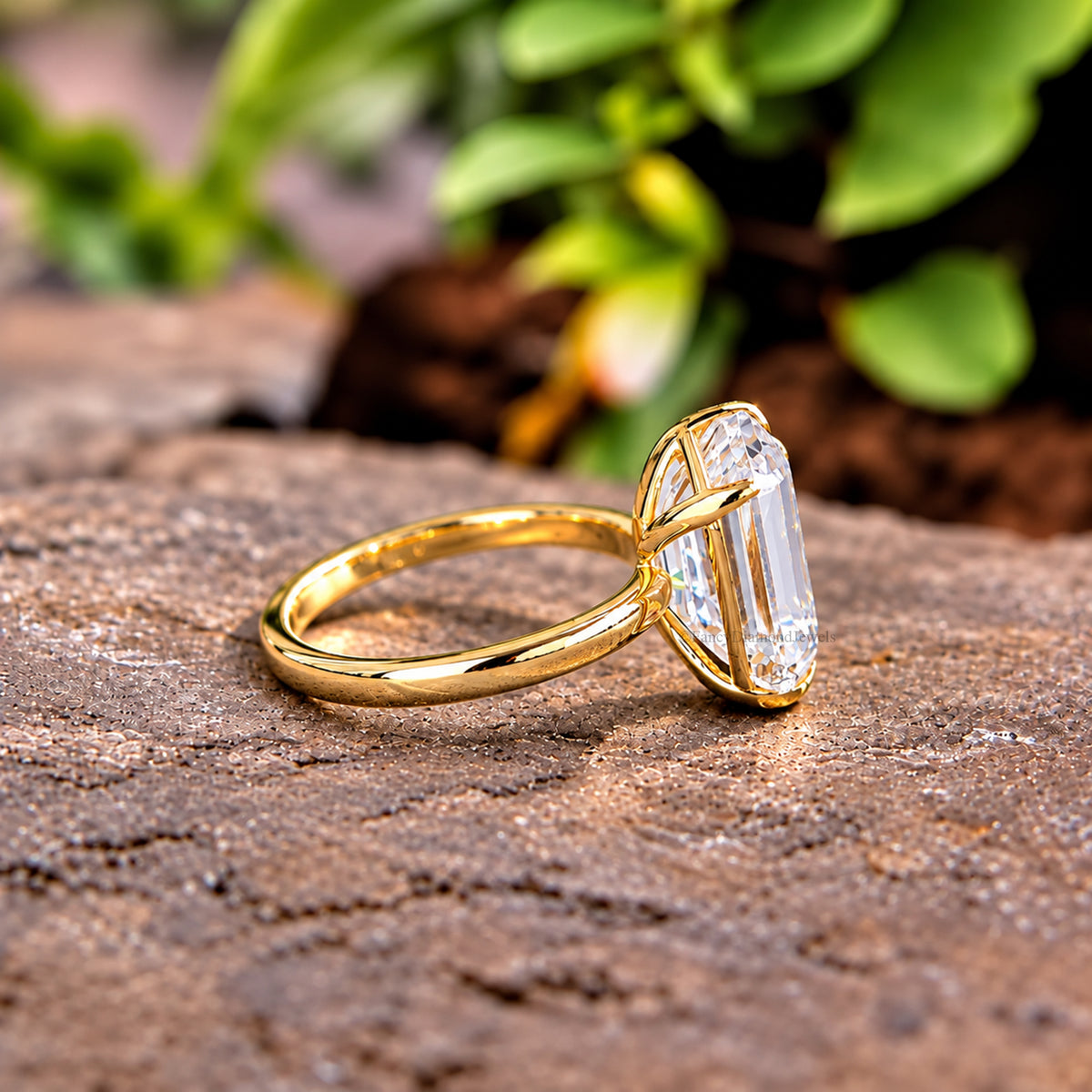 Emerald Cut Engagement Ring CZ Solitaire 925 Silver Diamond Simulant Travel Promise Moissanite Style Wedding Bridal Anniversary Gift FD199