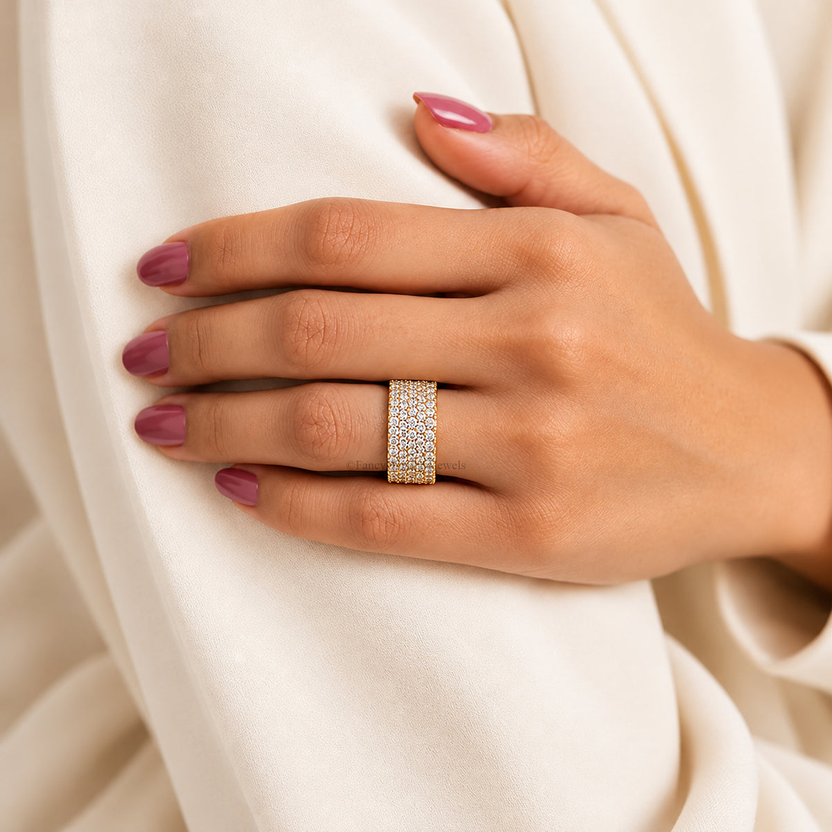 Dainty Solid Gold Round Moissanite Stacking Band, 10K Gold Stackable Promise Band, Minimalist Statement Band, Anniversary Gift for Her FD613