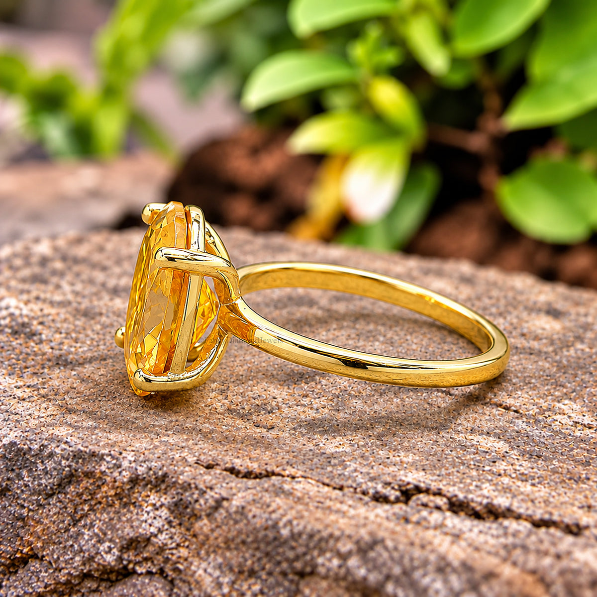 Oval Yellow Sapphire stone engagement ring 12mm 10mm 9mm 8mm 7mm  ring silver simulant Ring Solitaire ring Diamond ring Gift for her FD340