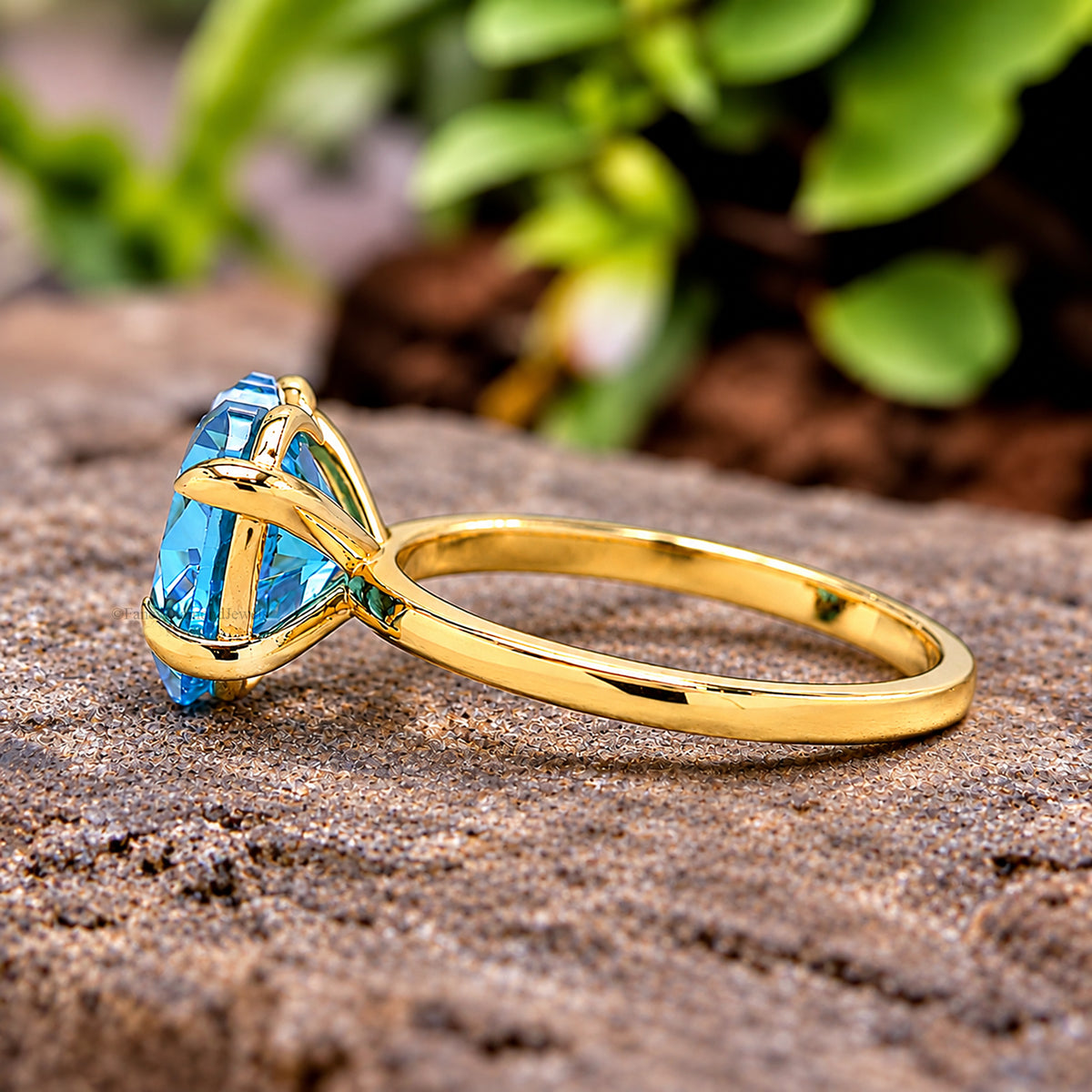Heart Blue Aquamarine engagement ring 10mm 9mm 8mm 7mm 6mm stone ring Simulant Solitaire ring Diamond ring Silver ring Gift for her FD544