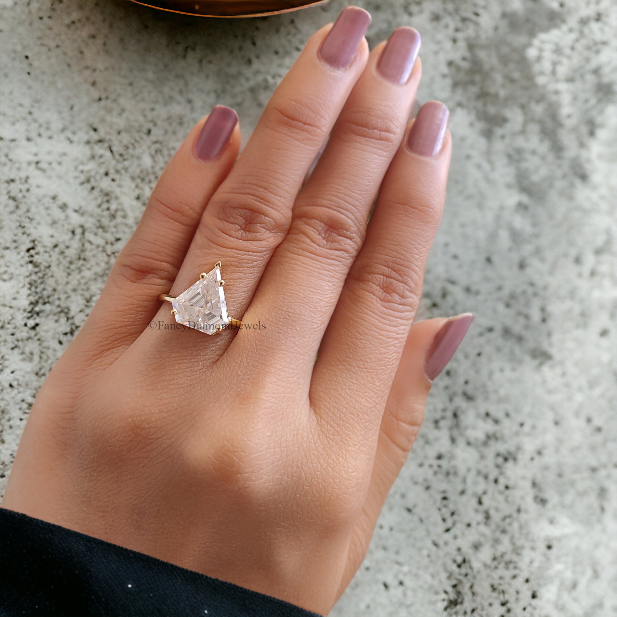 3.00 CT Shield Shape Moissanite Engagement Ring Colorless Moissanite Ring Prong Set Wedding Ring Unique Moissanite Ring Gift for Her FD92