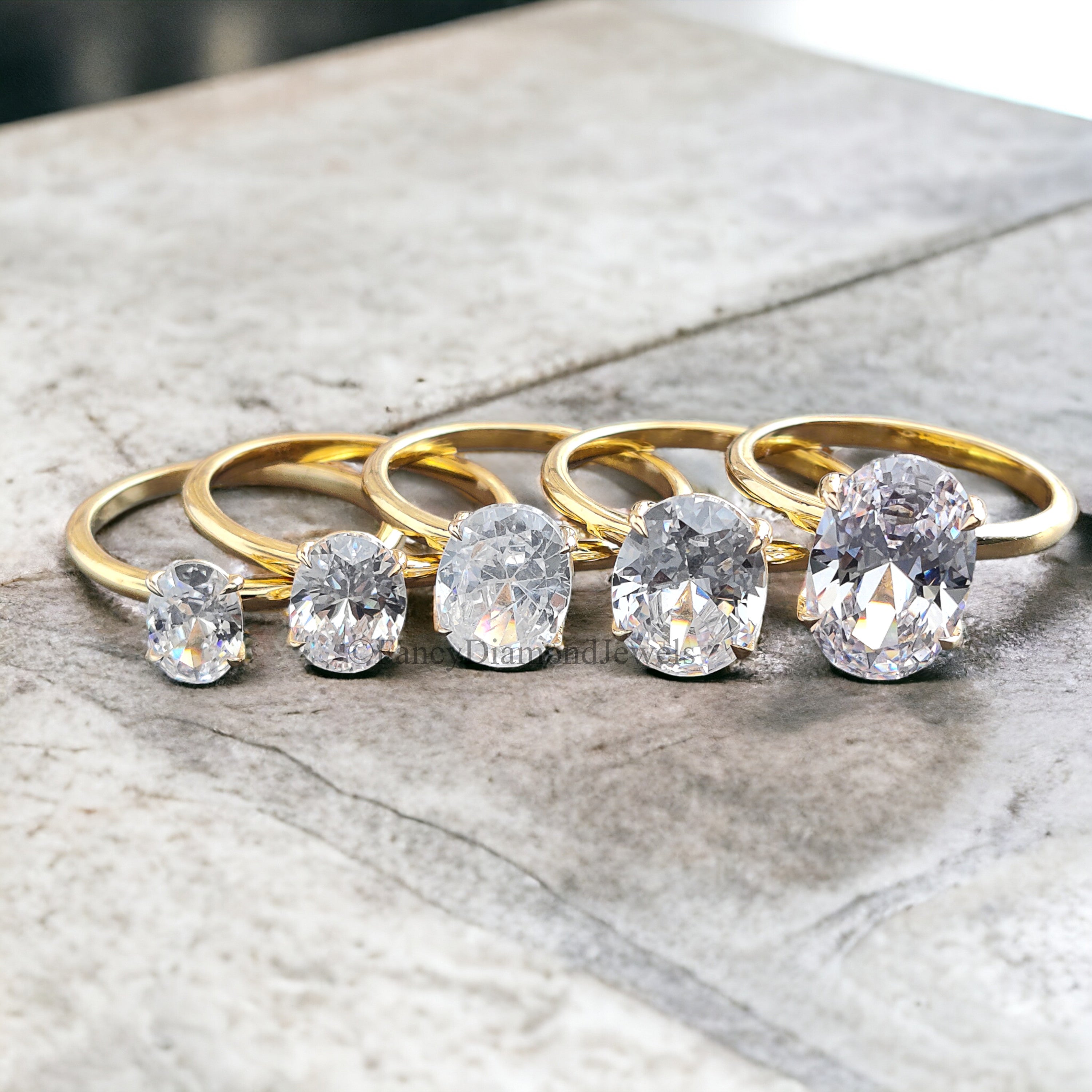 Oval Diamond engagement ring 12mm 10mm 9mm 8mm stone ring Silver Promise ring Diamond ring Simulant ring Solitaire ring Gift for her FD162