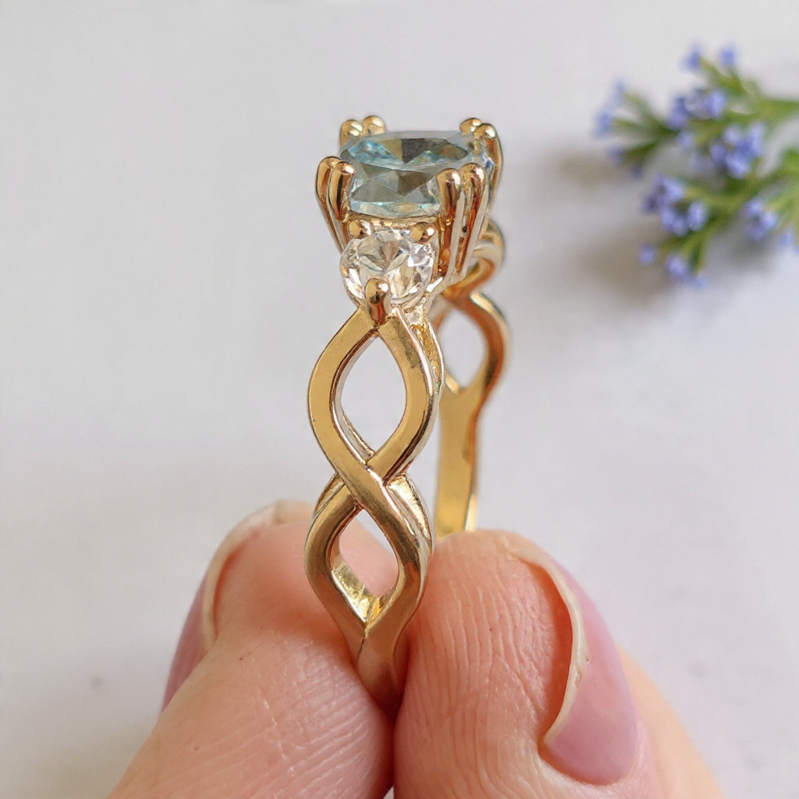 Cushion Cut Green Moissanite Engagement Ring 14K Solid Gold Ring Double Prong Set Ring Cushion Moissanite Wedding Ring Gift For Her FD467