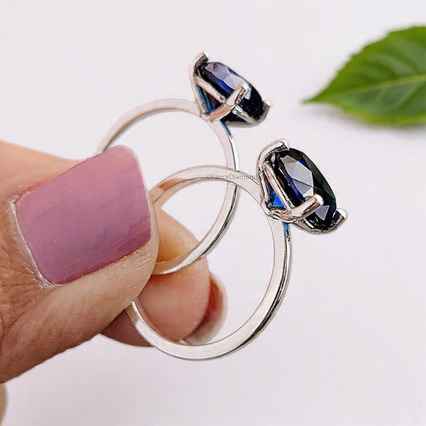 Round Blue sapphire stone engagement ring 11mm 9mm 8mm 6.50mm 4mm ring silver simulant Ring Solitaire ring Diamond ring Gift for her FD504