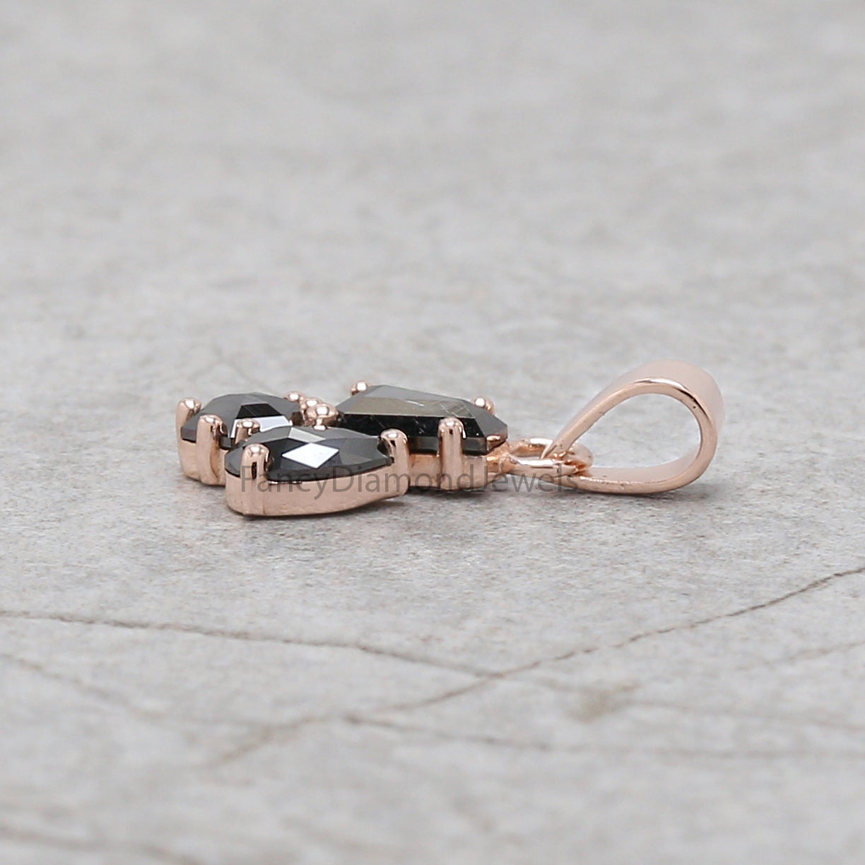 Mix Shape Black Diamond Pendant, Unique Diamond Pendant, Black Diamond Pendant, Dangling Diamond Pendant, Mix Shape Diamond Pendant KDN2266