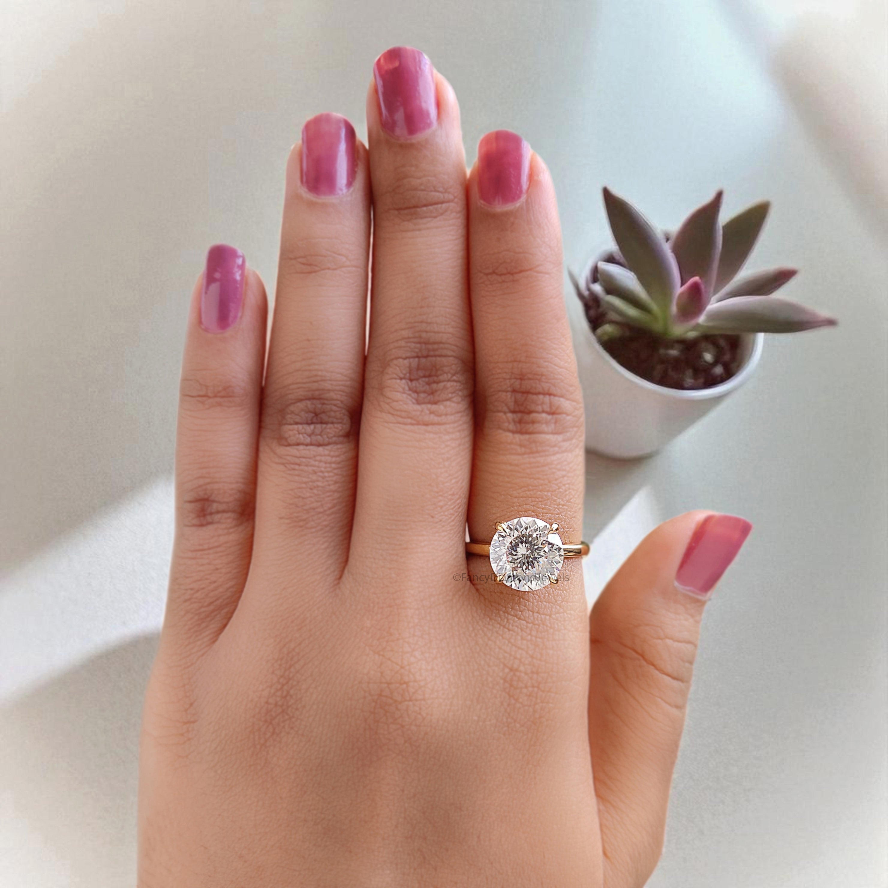 3.60 CT Portuguese Cut Colorless Moissanite Engagement Ring Yellow Gold Ring Wedding Ring Solitaire Ring Prong Set Ring Gift For Her FD443