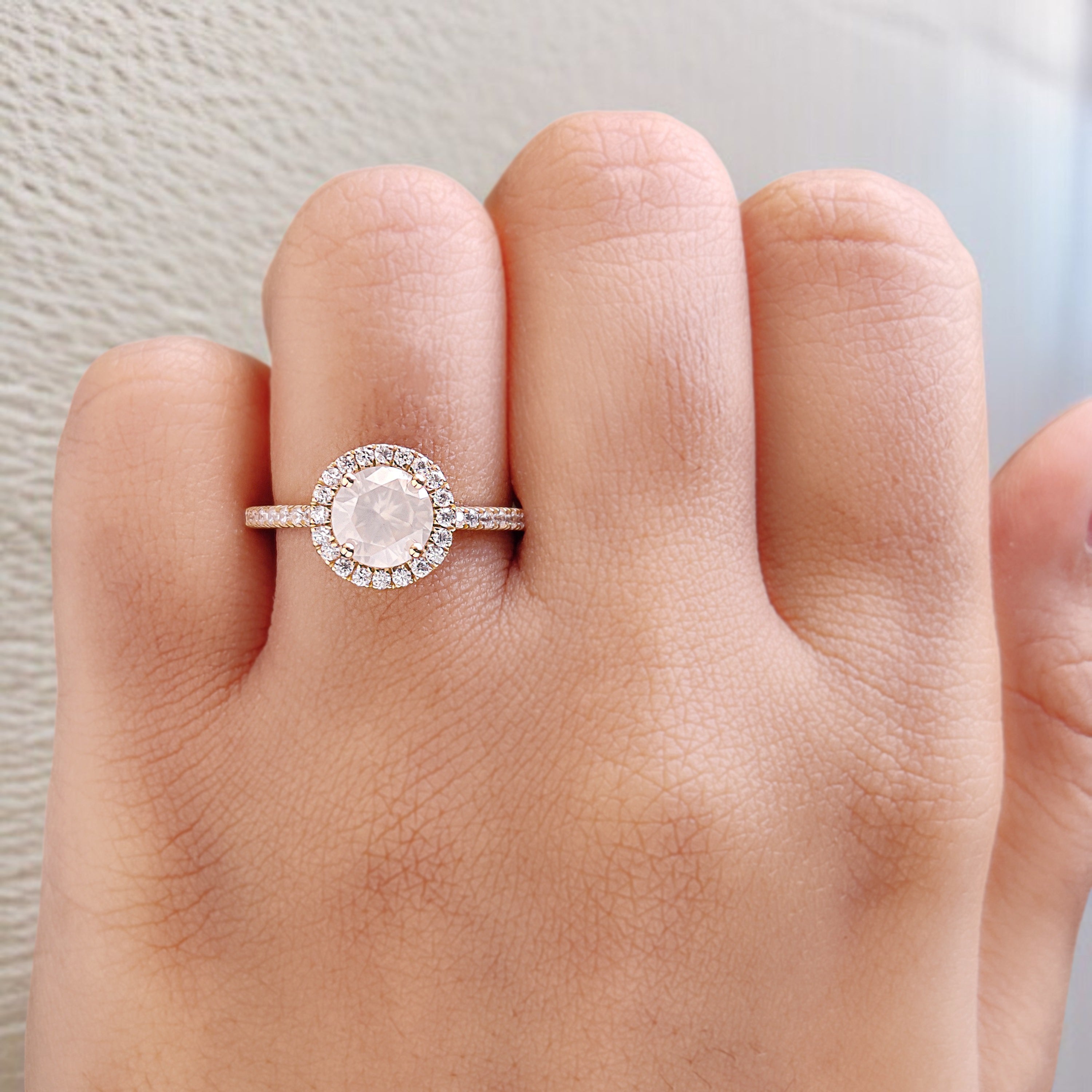 Round Cut Salt And Pepper Diamond Ring 1.02 Ct 6.61 MM Round Diamond Ring 14K Solid Yellow Gold Silver Engagement Ring Gift For Her QL2516