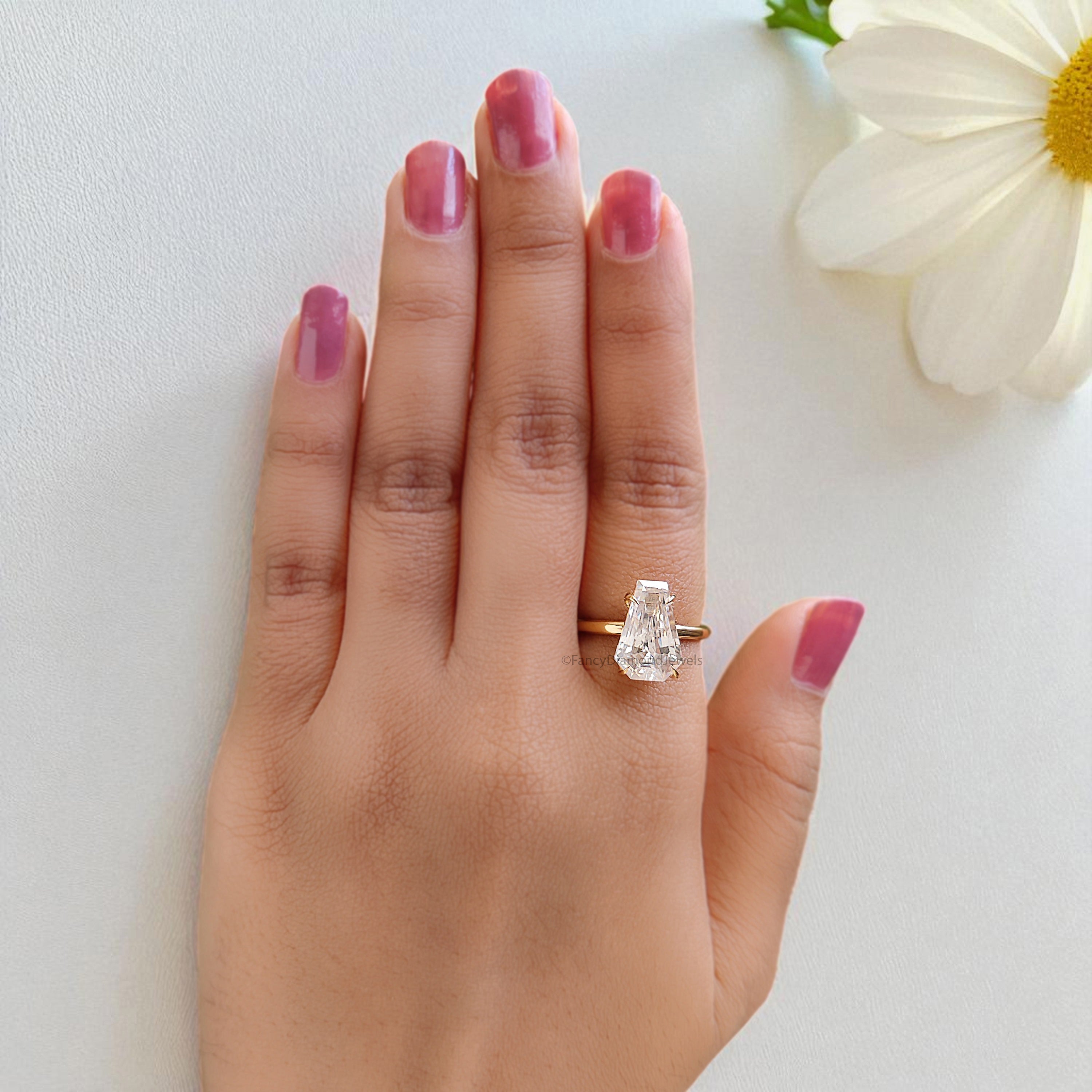 3.75 CT Coffin Brilliant Cut Moissanite Engagement Ring Prong Set Ring Solitaire Ring Wedding Ring Promise Ring For Women Gift For Her FD442